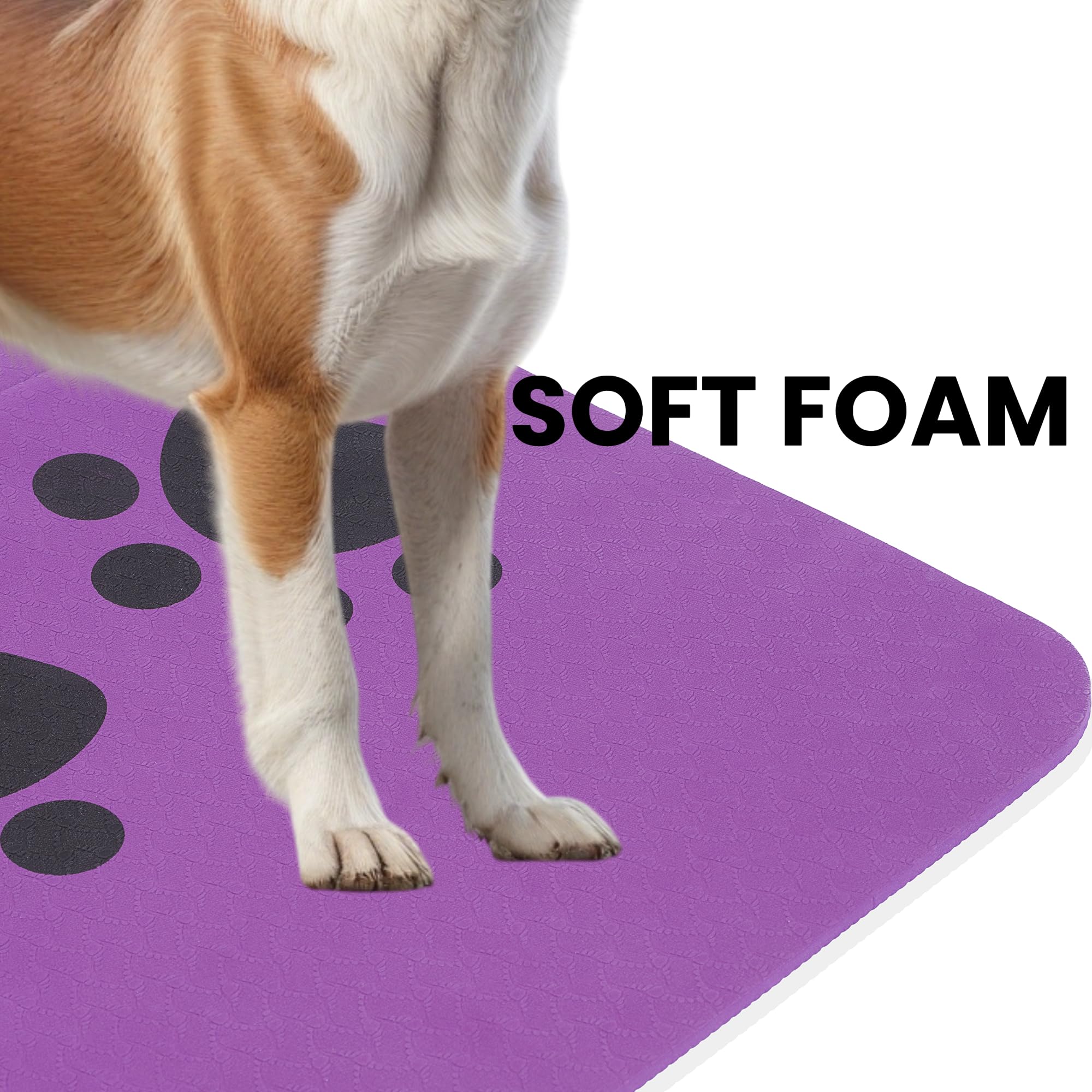 Dog Bath Mat For Tub, Non Slip Shower Pad, Smooth Cats Bathing Surface (Purple)