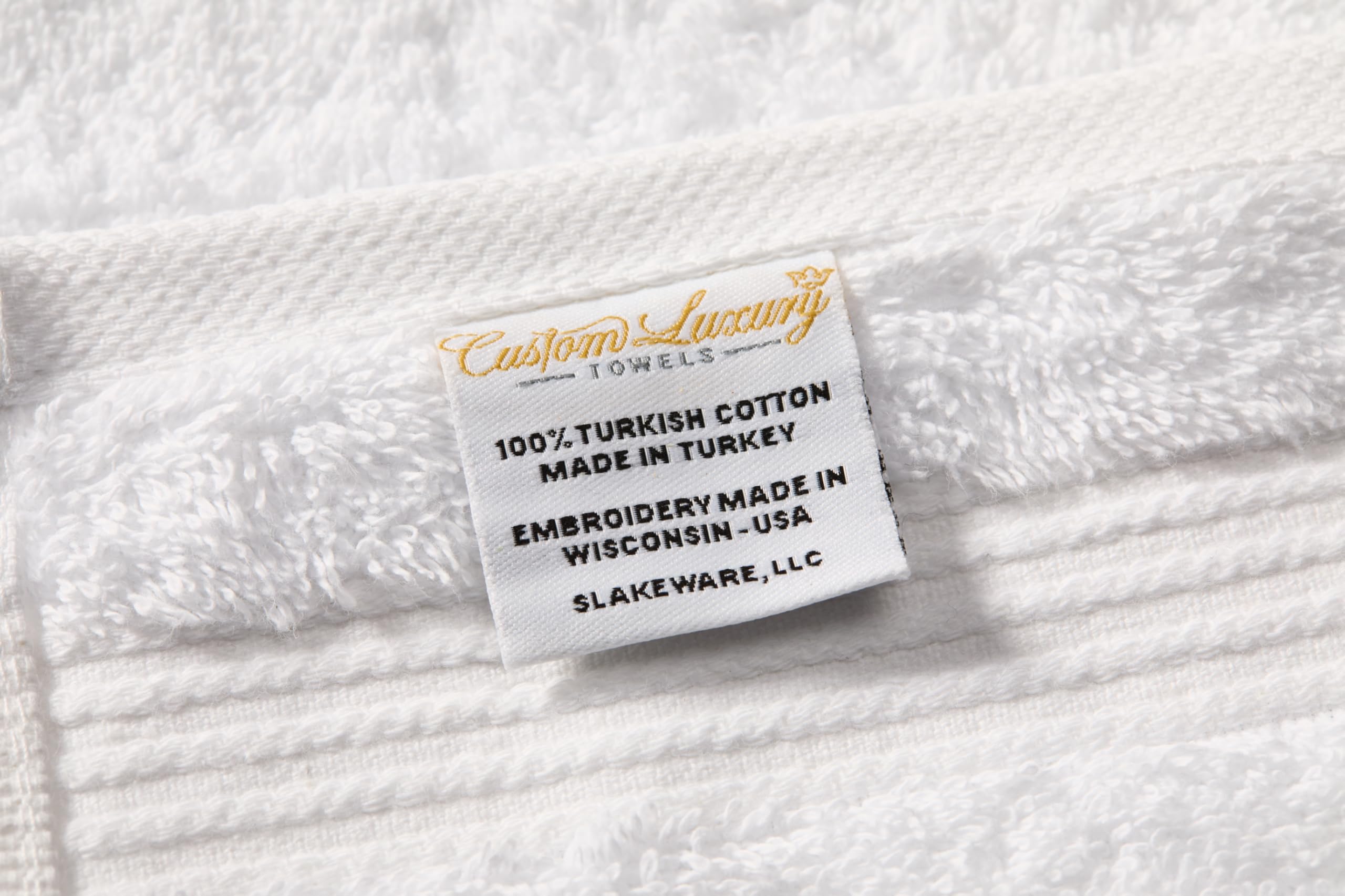 Custom Luxury Towels Monogrammed Hand Towels, Set Of 2, 100% Turkish Cotton, Choose Any Letter, White - Gold Thread