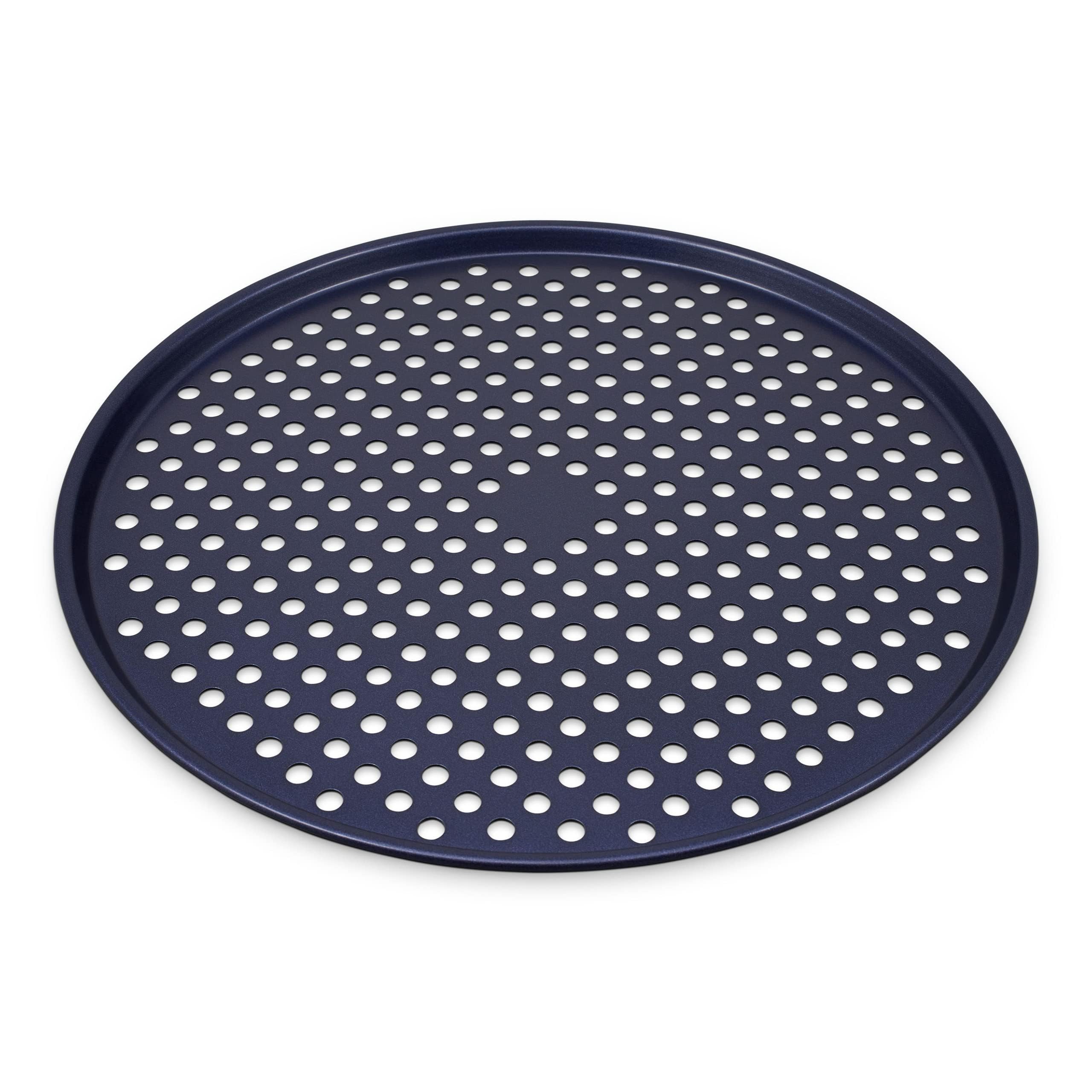 Zyliss Durable Non-Stick Pizza Tray | Carbon Steel | Dark Blue | Pizza Tray/Bakeware | Dishwasher Safe | 5 Year Guarantee