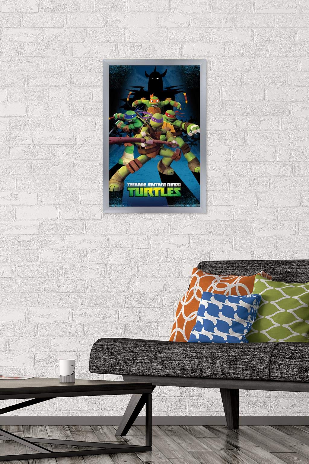 Trends International Nickelodeon Teenage Mutant Ninja Turtles - Assemble Wall Poster, 14.725'' X 22.375'', Silver Framed Version