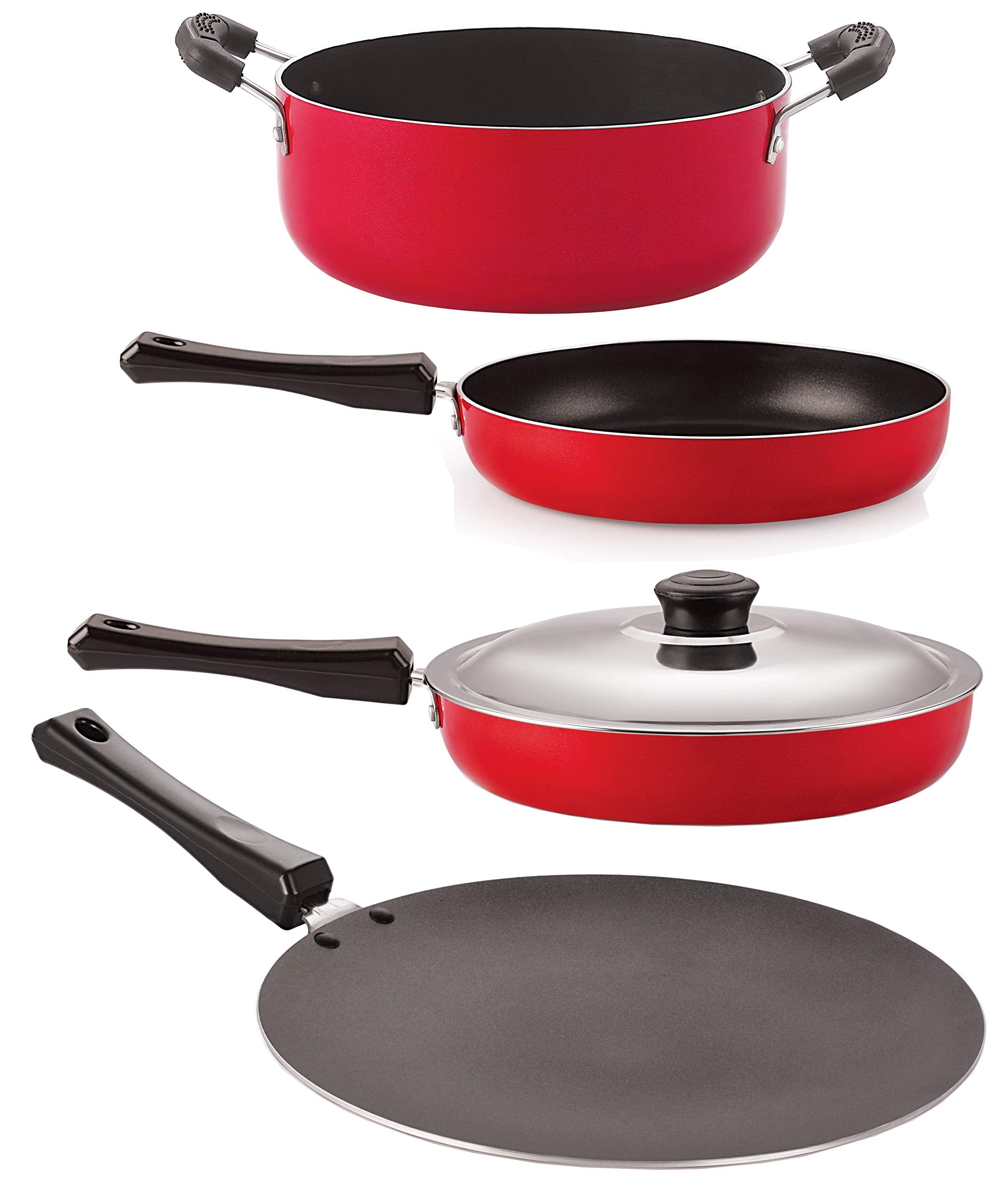 Nirlon Nonstick Kitchenware Cooking Aluminium Combo Set 4 Piece
