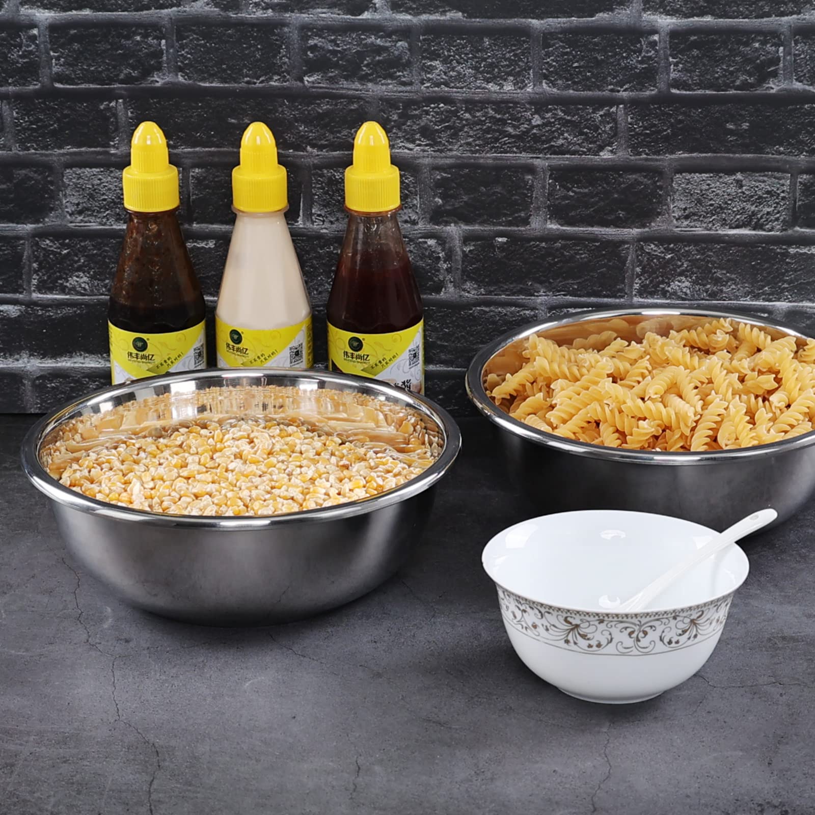 Cadineus Stainless Steel Bowls Set Of 4, Metal Mixing Bowls Set Prep Bowl
