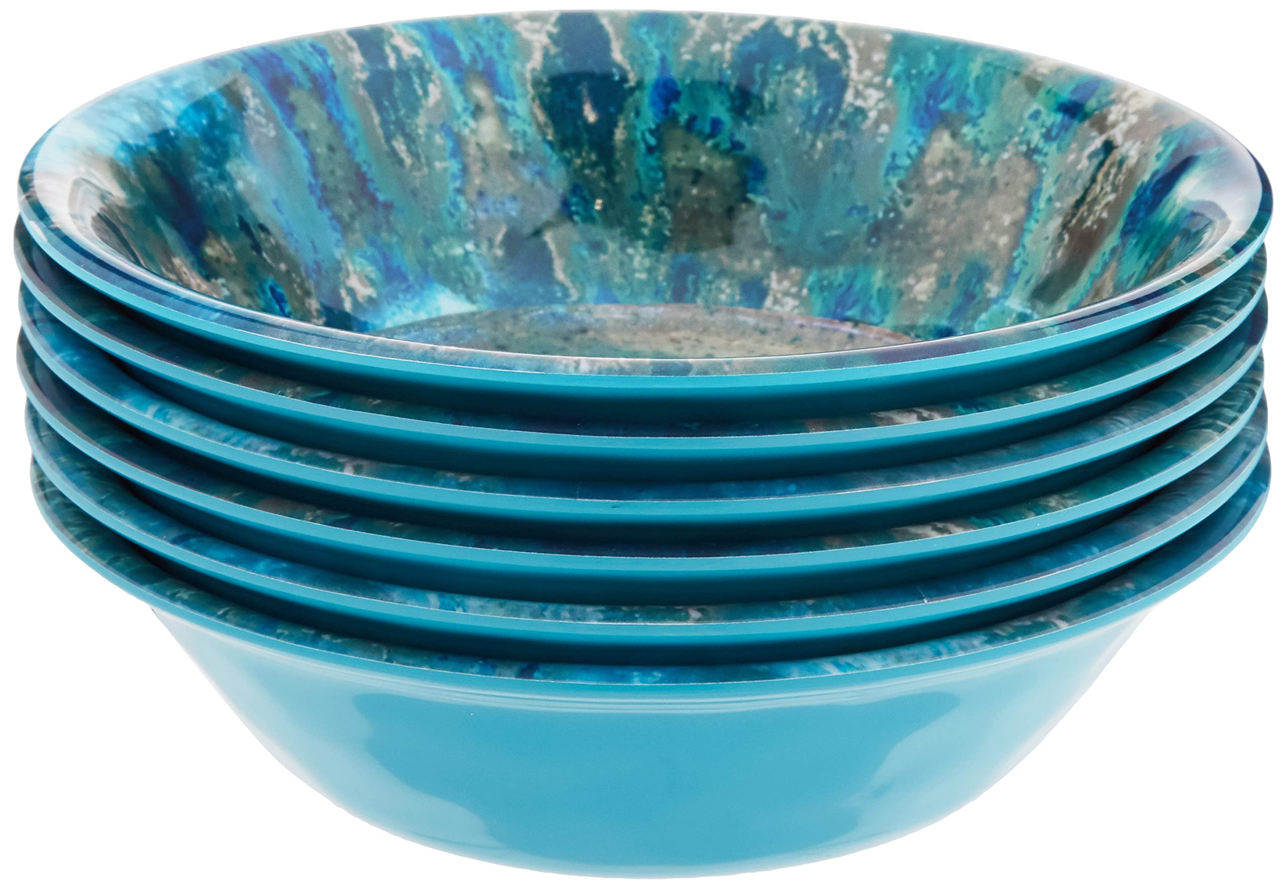 Certified International Radiance Teal Melamine 7.5 All Purpose Bowl, Set of 6, 300 milliliters