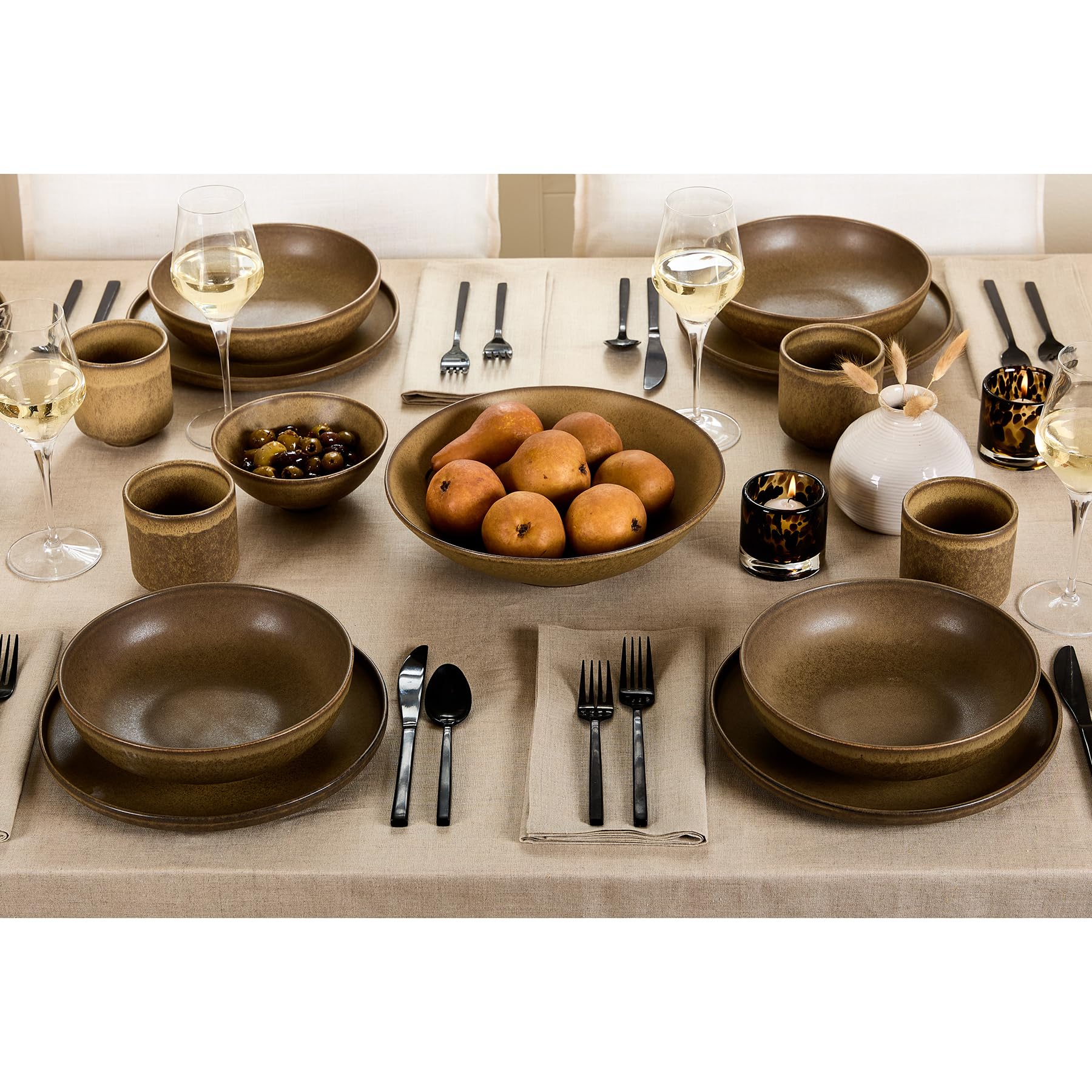 Solino Home Natural Linen Tablecloth 108'' L X 60'' W Inch - Fete, 100% Pure Linen Table Cloth For Rectangle Tables - Machine Wa