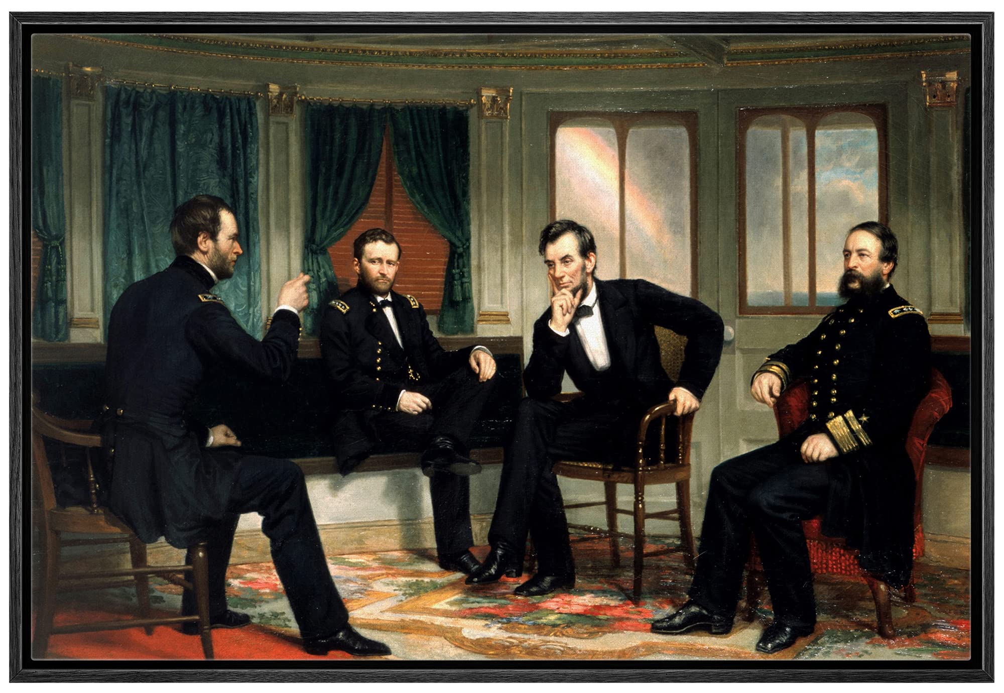 Wall26 Framed Canvas Print Wall Art The Peacemakers By George Peter Healy Cultural People Oil Painting Fine Art Traditional Dram