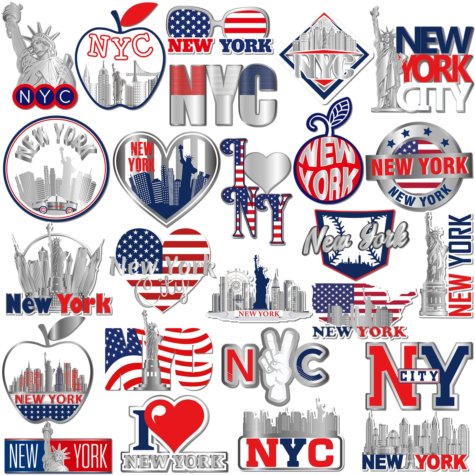 Fabbay 25 Pcs New York Fridge Magnet Magnetic New York Refrigerator Stickers New York Magnet New York Souvenirs Gifts Refrigerat