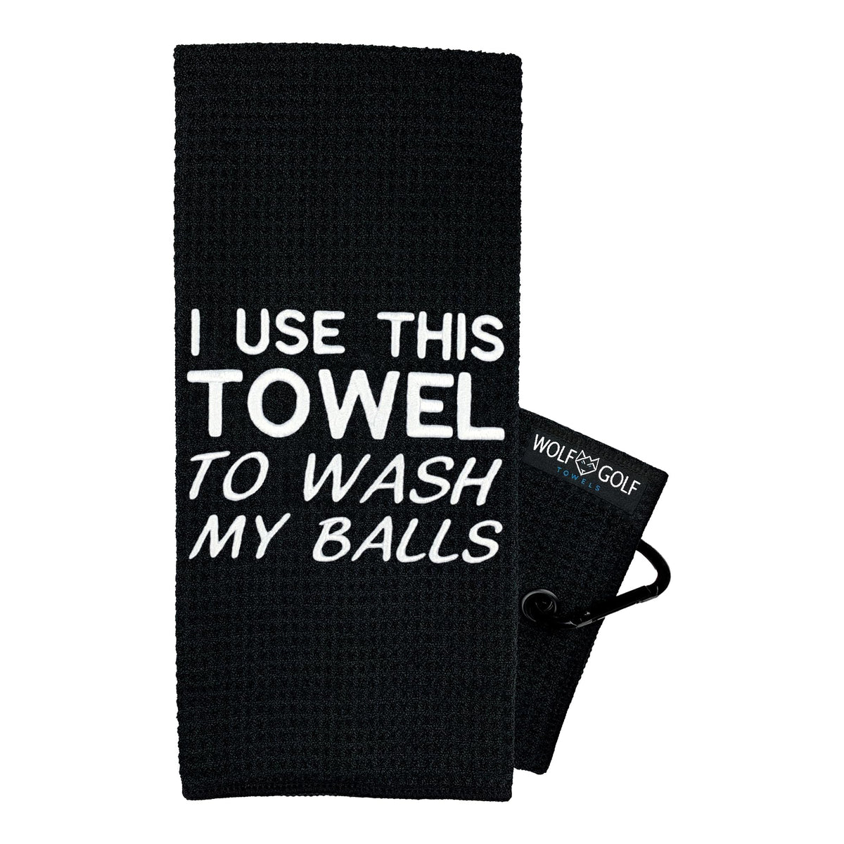 Wolf Golf Towels - I Use This Towel To Wash My Balls Golf Towel - Golf Accessories For Men - Golf Gifts For Men - Embroidered Fu