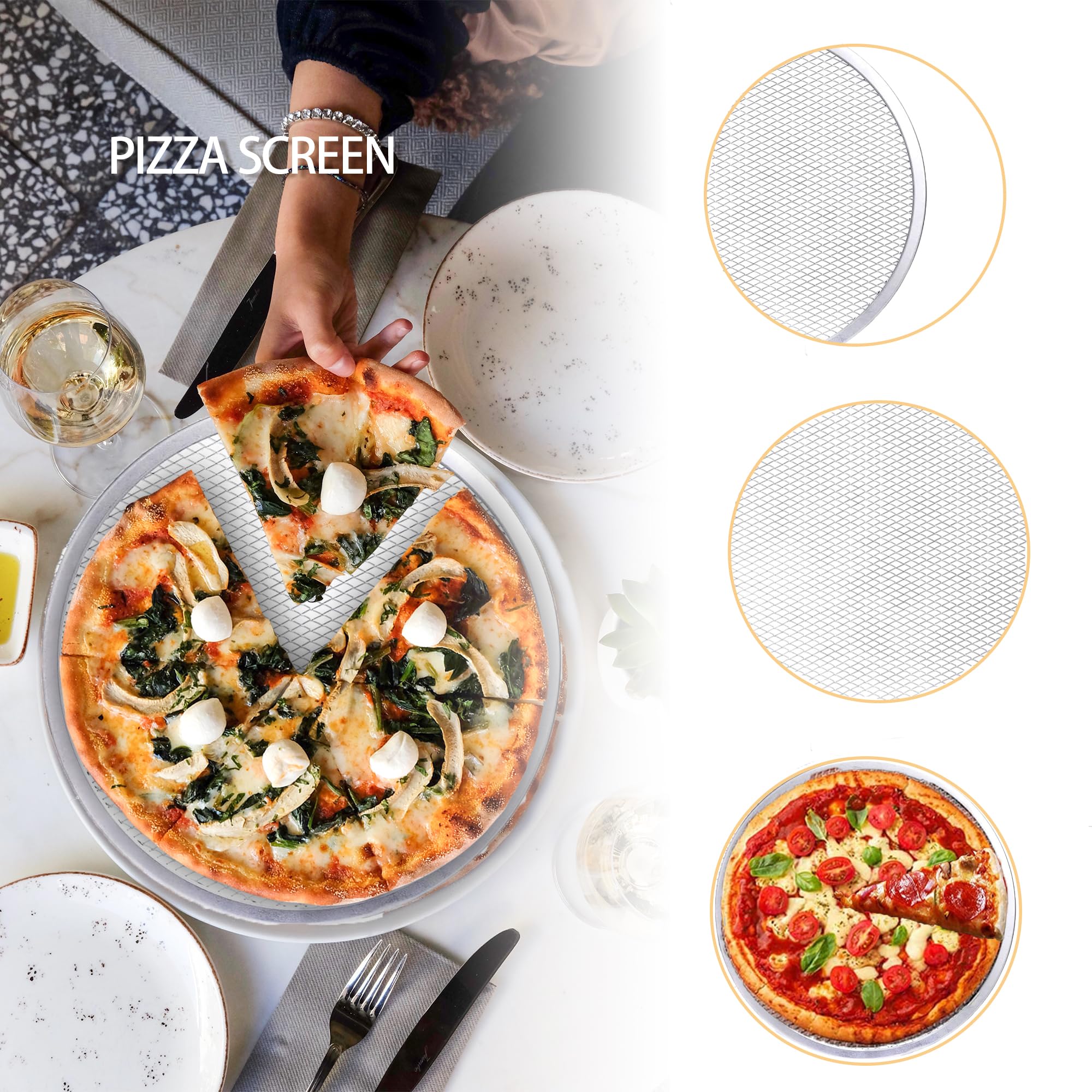 Maxsell 2 Pack 12-Inch Pizza Screen,Aluminum Pizza Baking Screen, Seamless