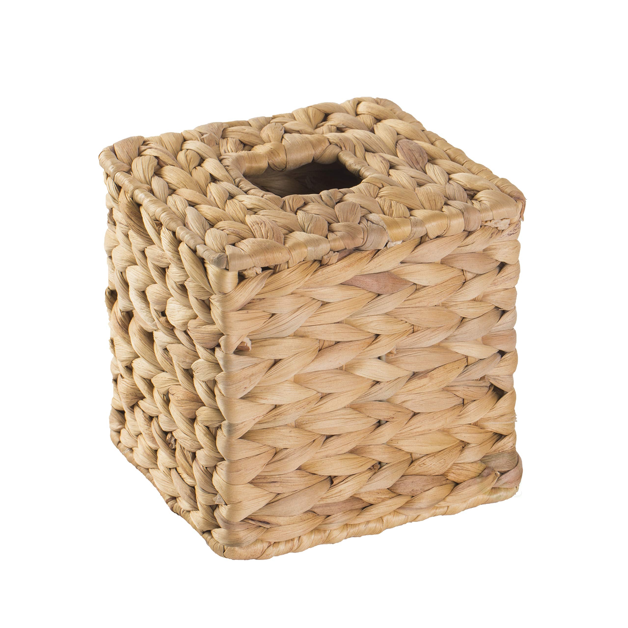 Vintiquewise Water Hyacinth Wicker Tissue Box Cover (Square)