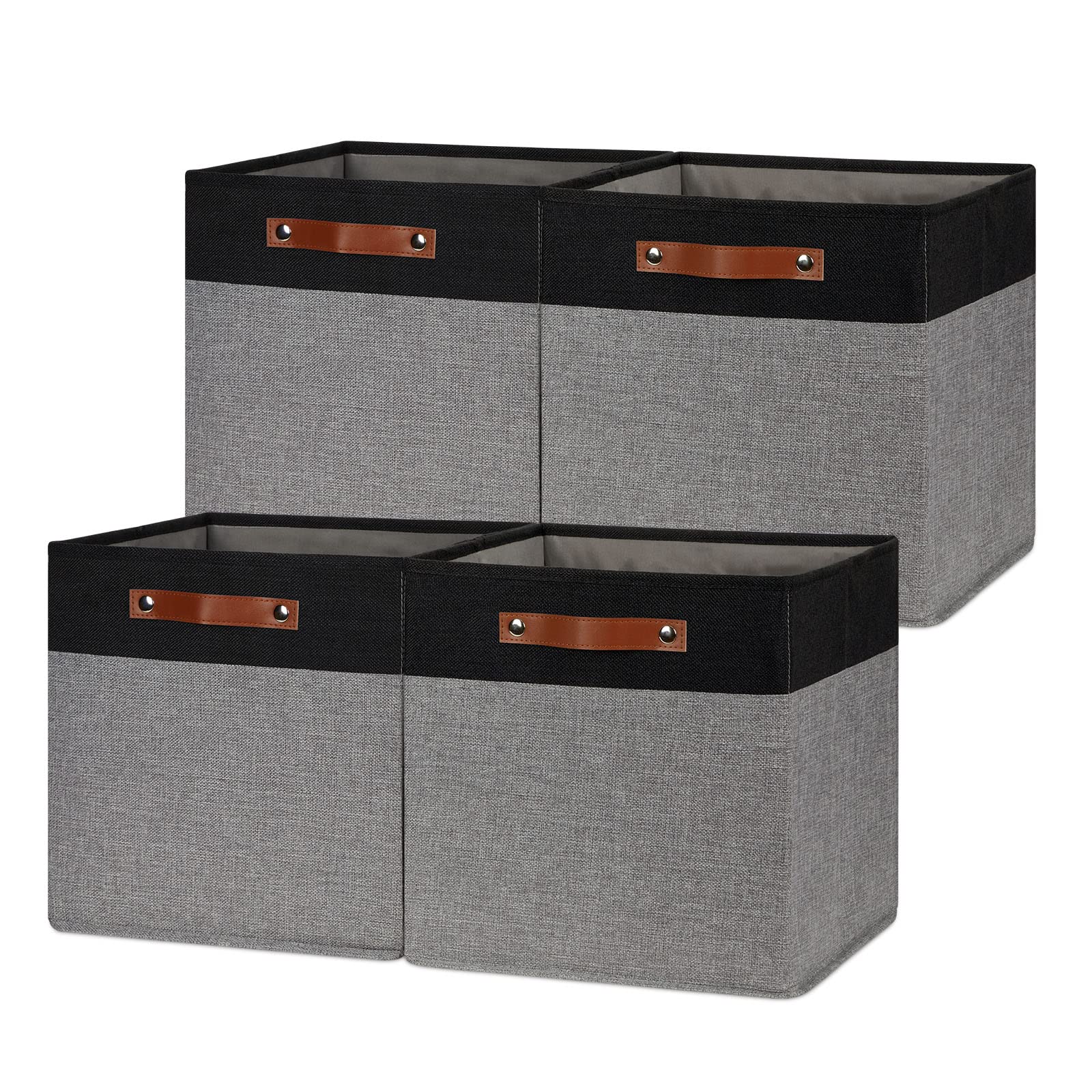 Dullemelo 13X13 Storage Cubes, Collapsible Sturdy Cube Storage Bins With Handles For Organizing,Fabric Storage Cubes Baskets For