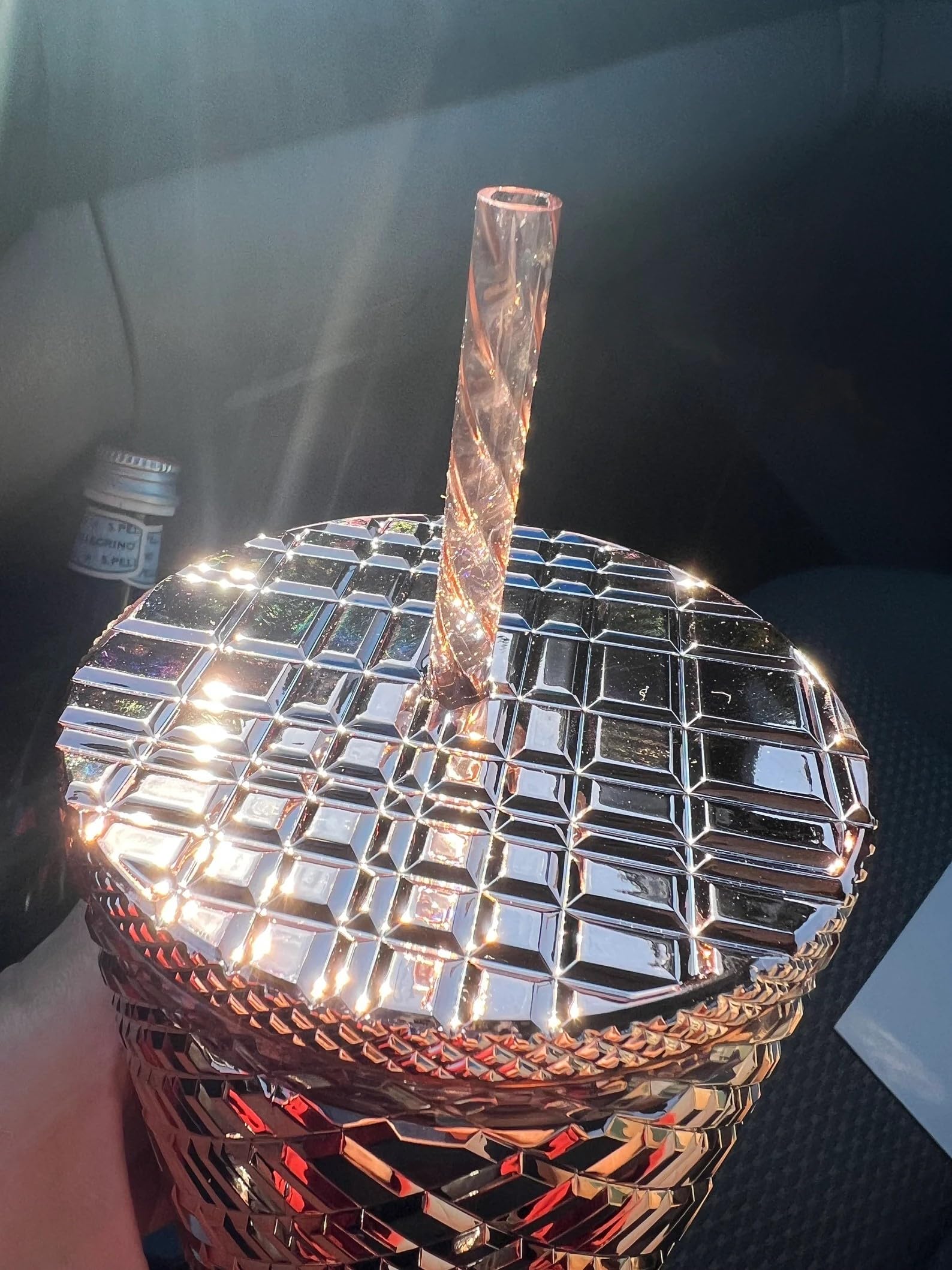 Starbucks 2023 Winter Holiday Jeweled 24Oz Tumbler Cold Cup - Rose Gold