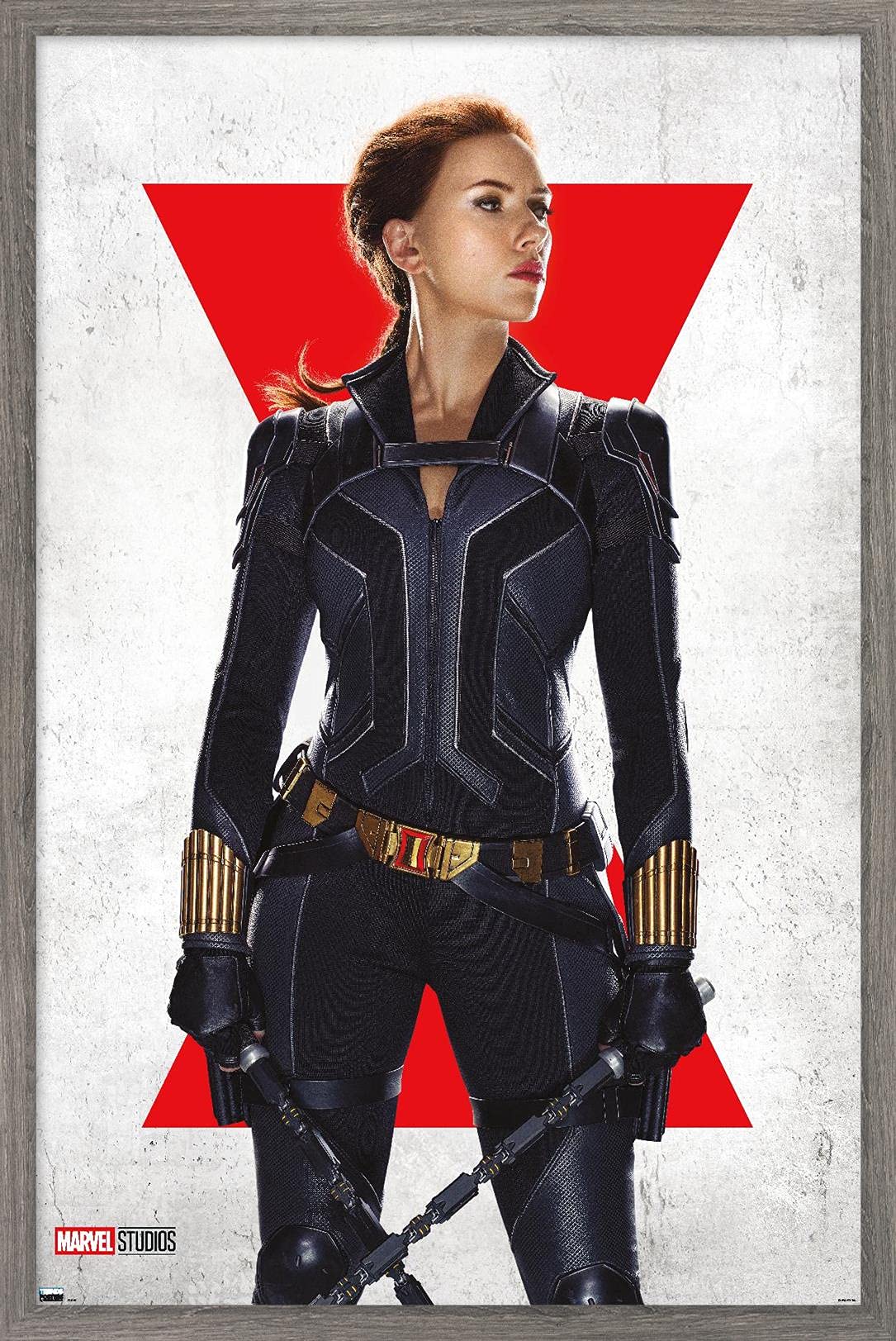 Trends International Marvel Black Widow - Black Widow One Sheet Wall Poster, 14.72'' X 22.37'', Barnwood Framed Version