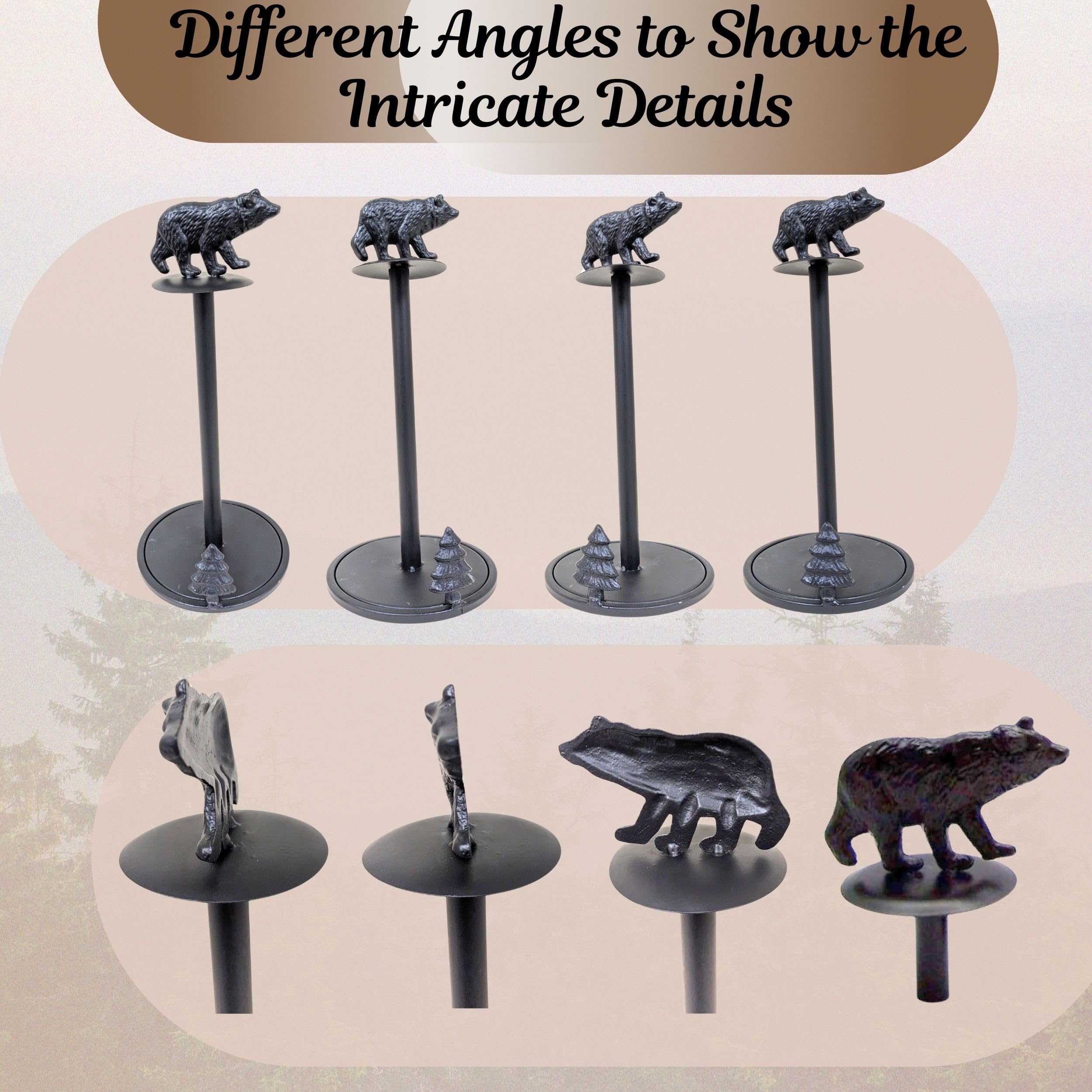 Bear Metal Paper Towel Holder Cabin Lodge Rustic Style