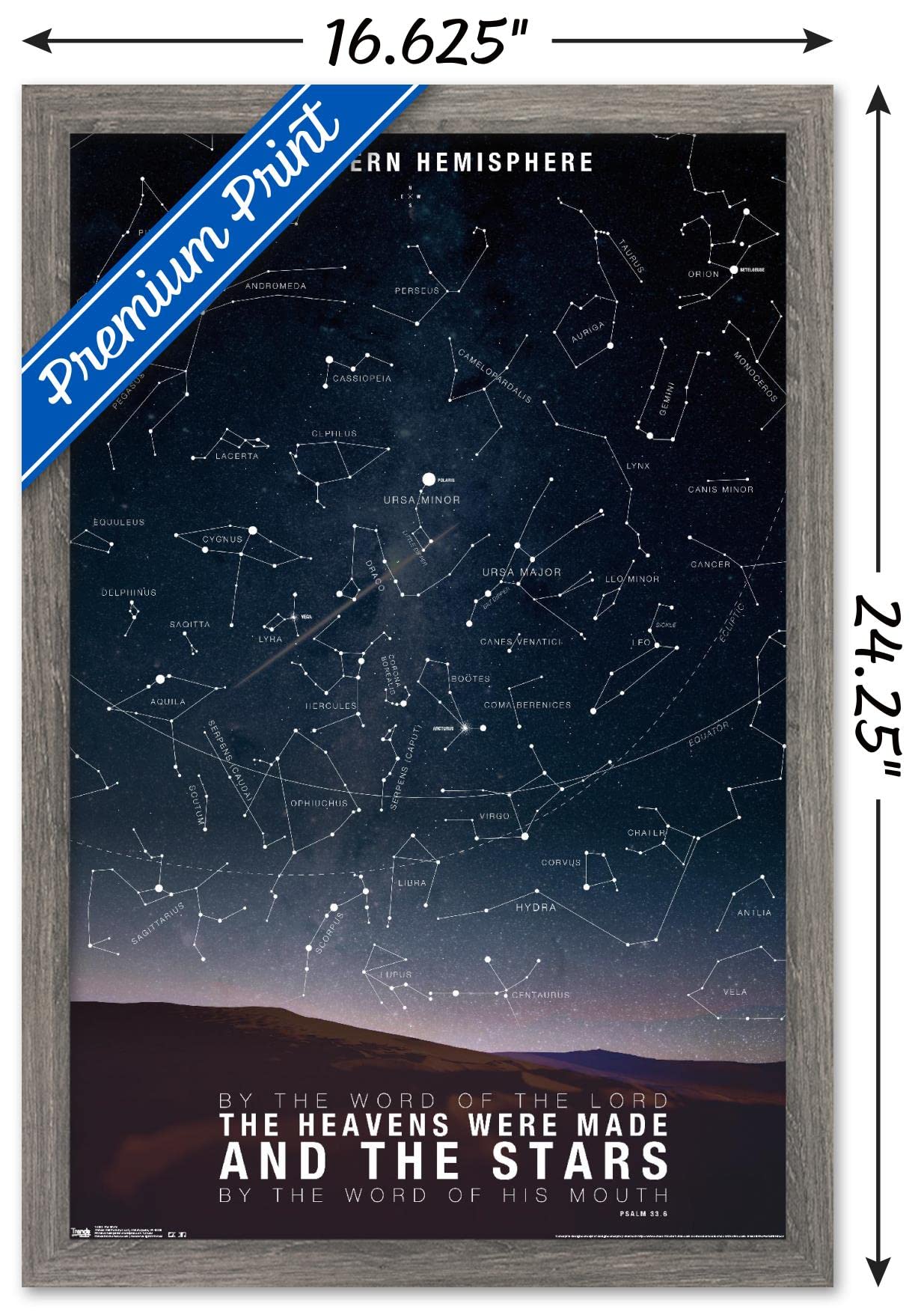 Trends International The Stars Wall Poster, 14.72'' X 22.37'', Barnwood Framed Version