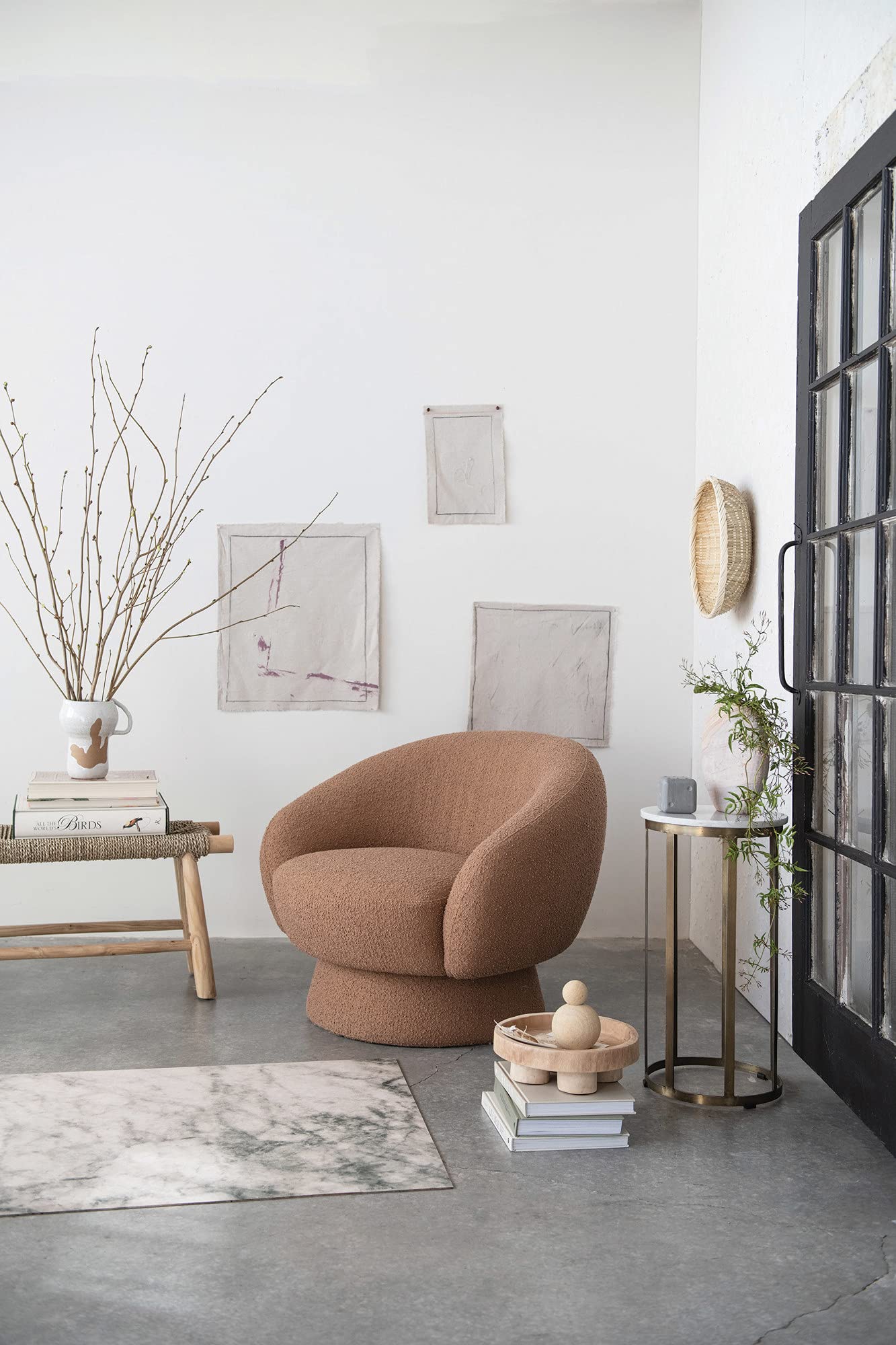 Bloomingville Paulownia Wood Dessert Pedestal Tray, Natural