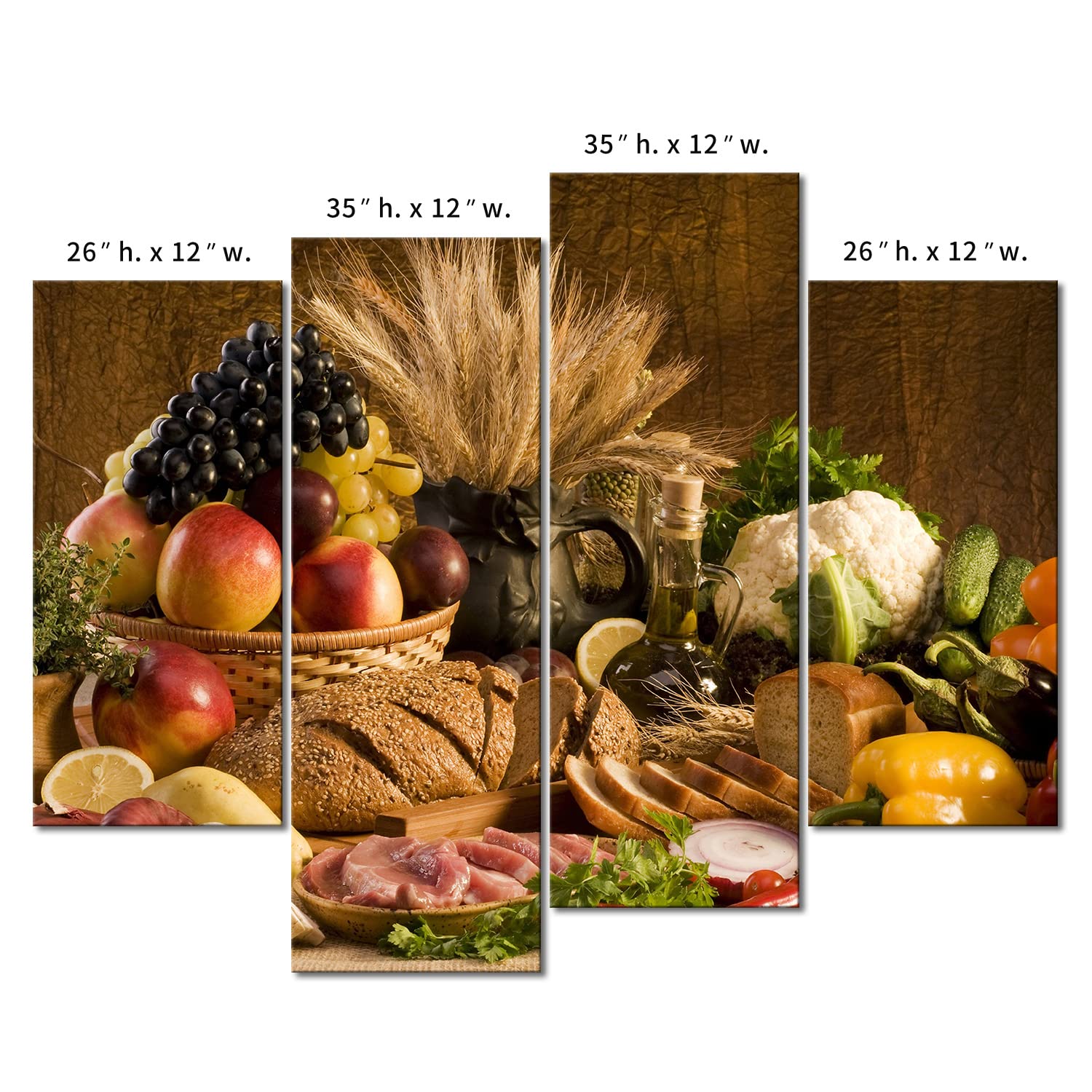 First Wall Art Modern 4 Panels Canvas Fresh Fruit On The Table Kitchen Wall Art Painting The Picture Print On Canvas Food Pictures Colorful