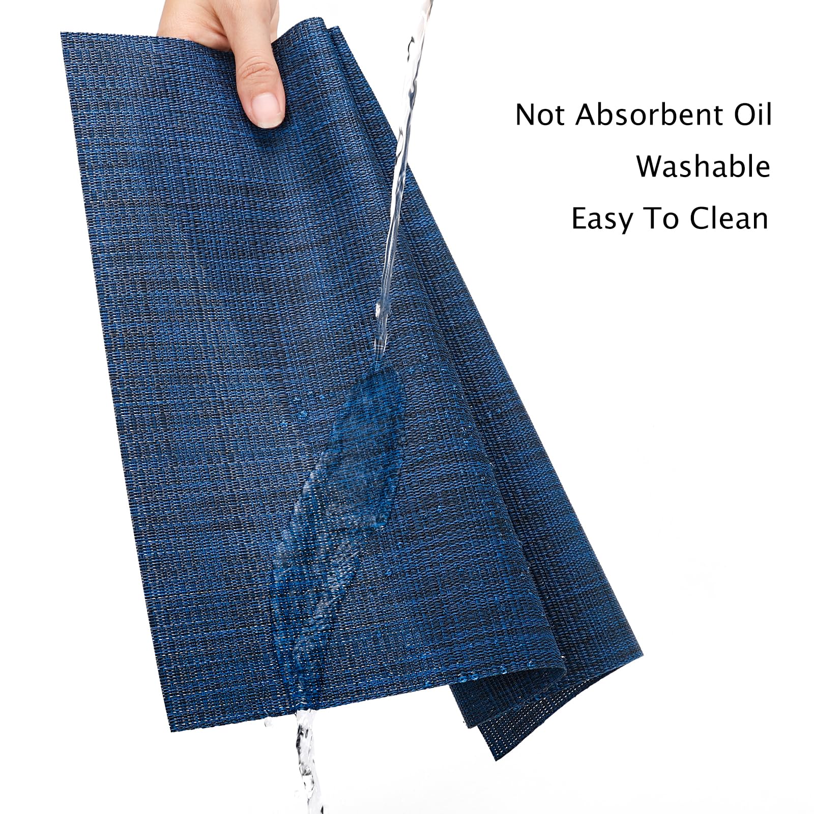 Myir Jun Place Mats, Table Mats Set Of 8 Indoor Placemats Washable Non-Slip Heatproof Woven Placemats For Dining Table Fabric Pl