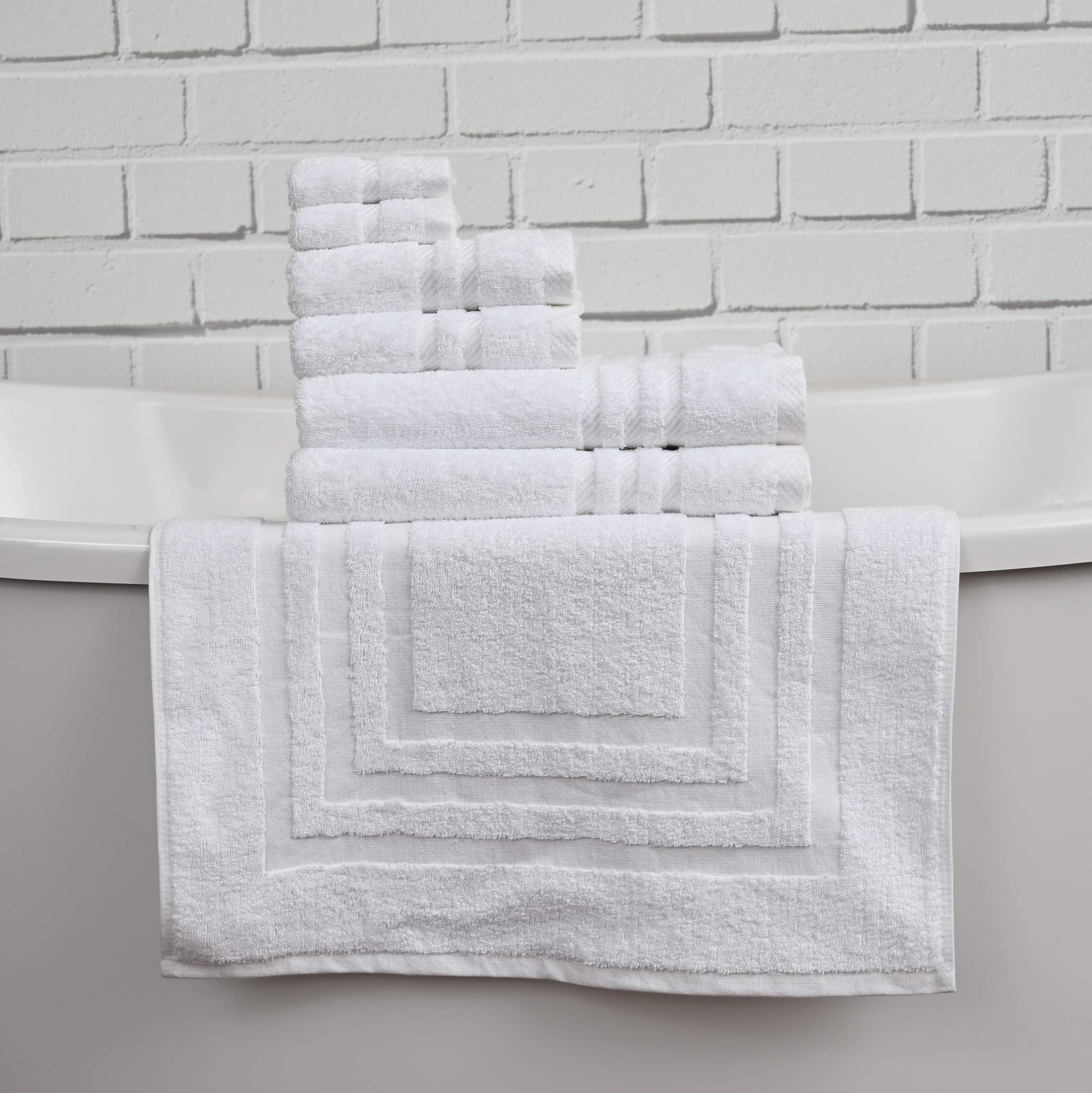 Eden Textile Hotel Bath Towel Set For Airbnb, Inns And Spas, Soft And Durable, 100% Cotton In White Patricia Set Of 4 Bath Towel