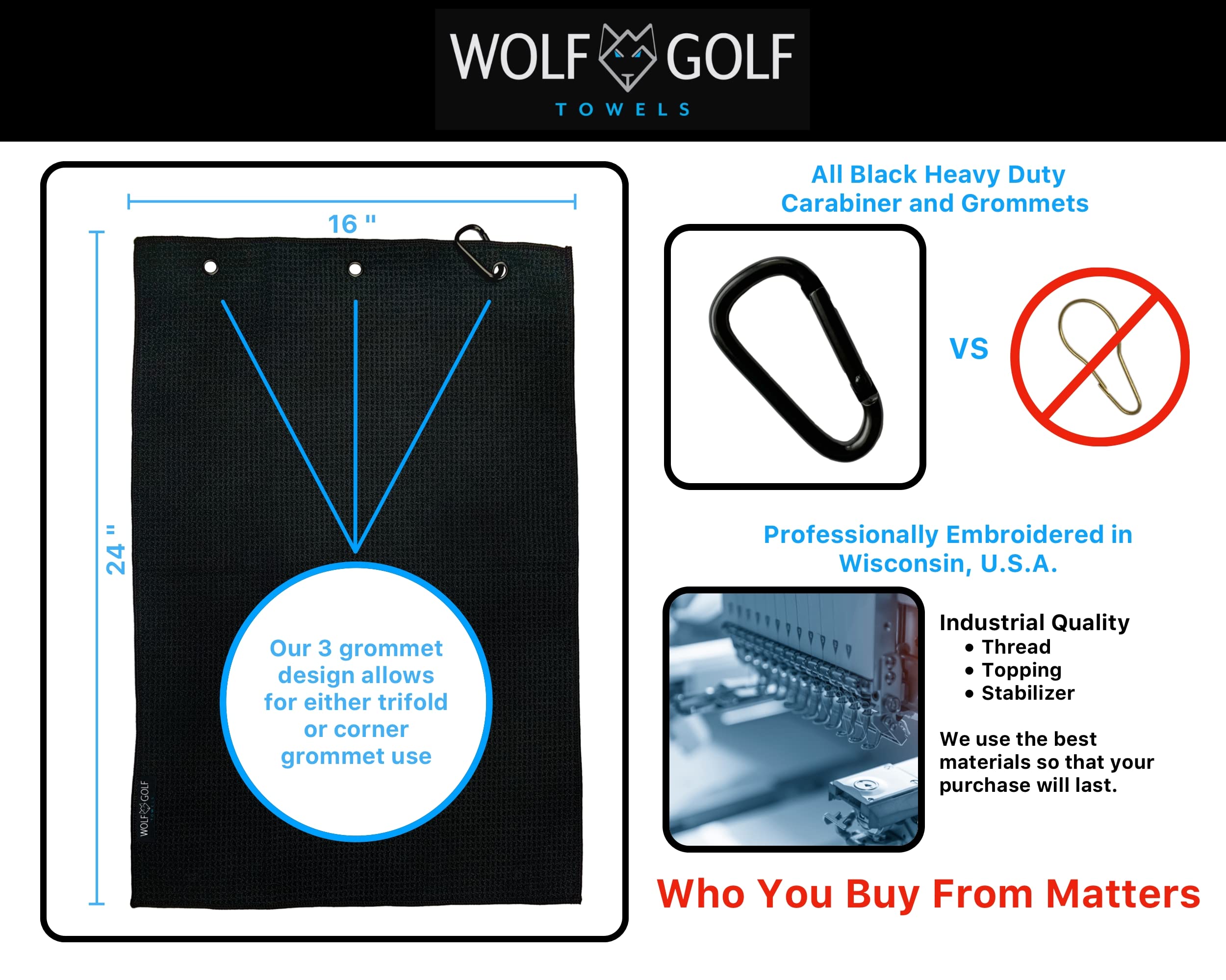 Wolf Golf Towels - I Use This Towel To Wash My Balls Golf Towel - Golf Accessories For Men - Golf Gifts For Men - Embroidered Fu