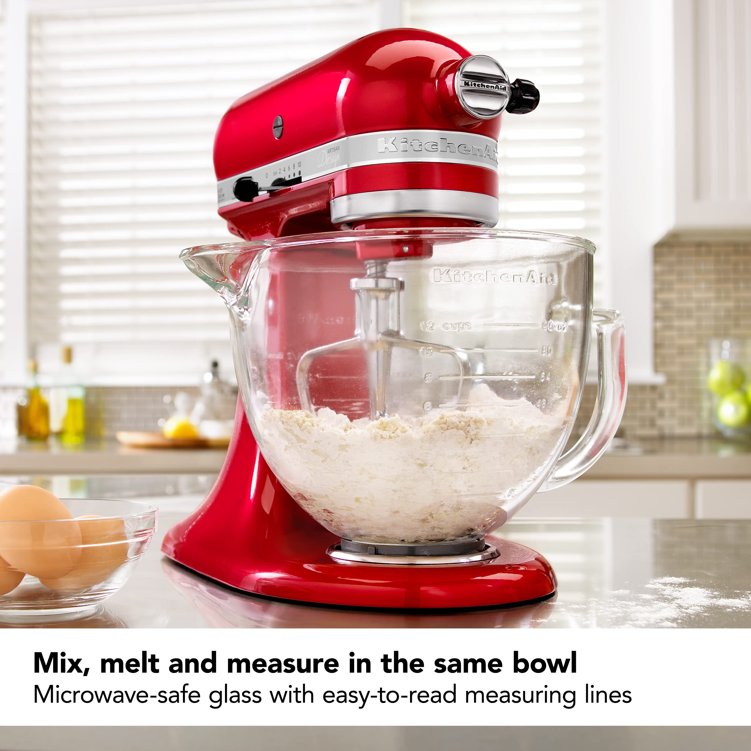 Kitchenaid Stand Mixer Bowl, 5 Quart, Glass With Measurement Markings