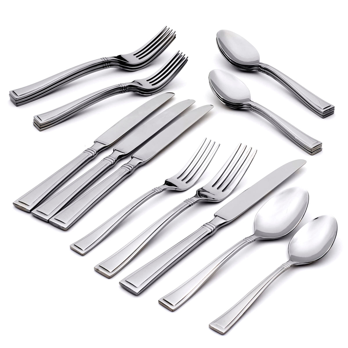 Oneida Butler 20 Piece Everyday Flatware, Service For 4, 18/0 Stainless Steel, Silverware Set