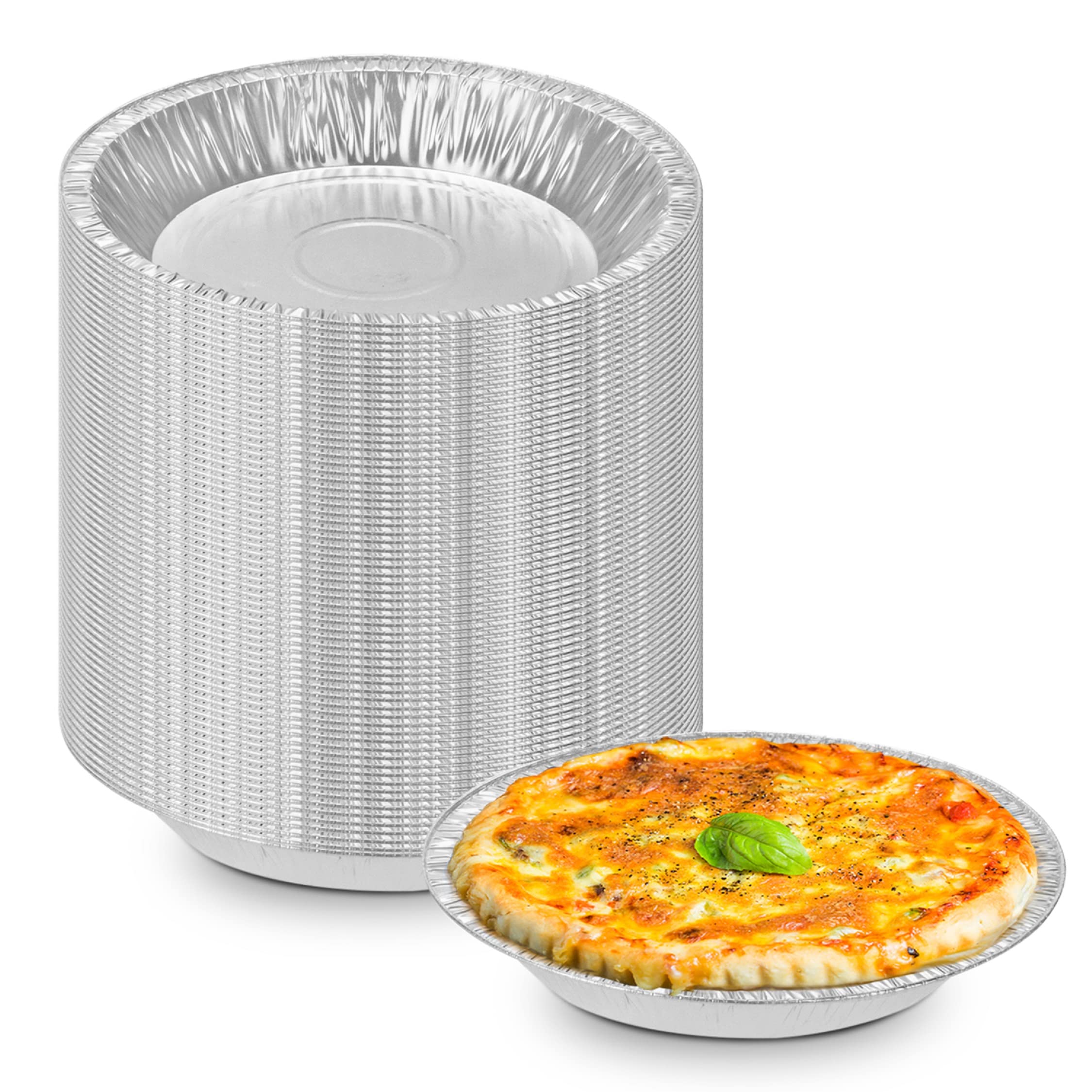 The Baker Celebrations Aluminum Foil Disposable Baking Plates 6-inch Pie Pans - Made in USA (Pack of 100)