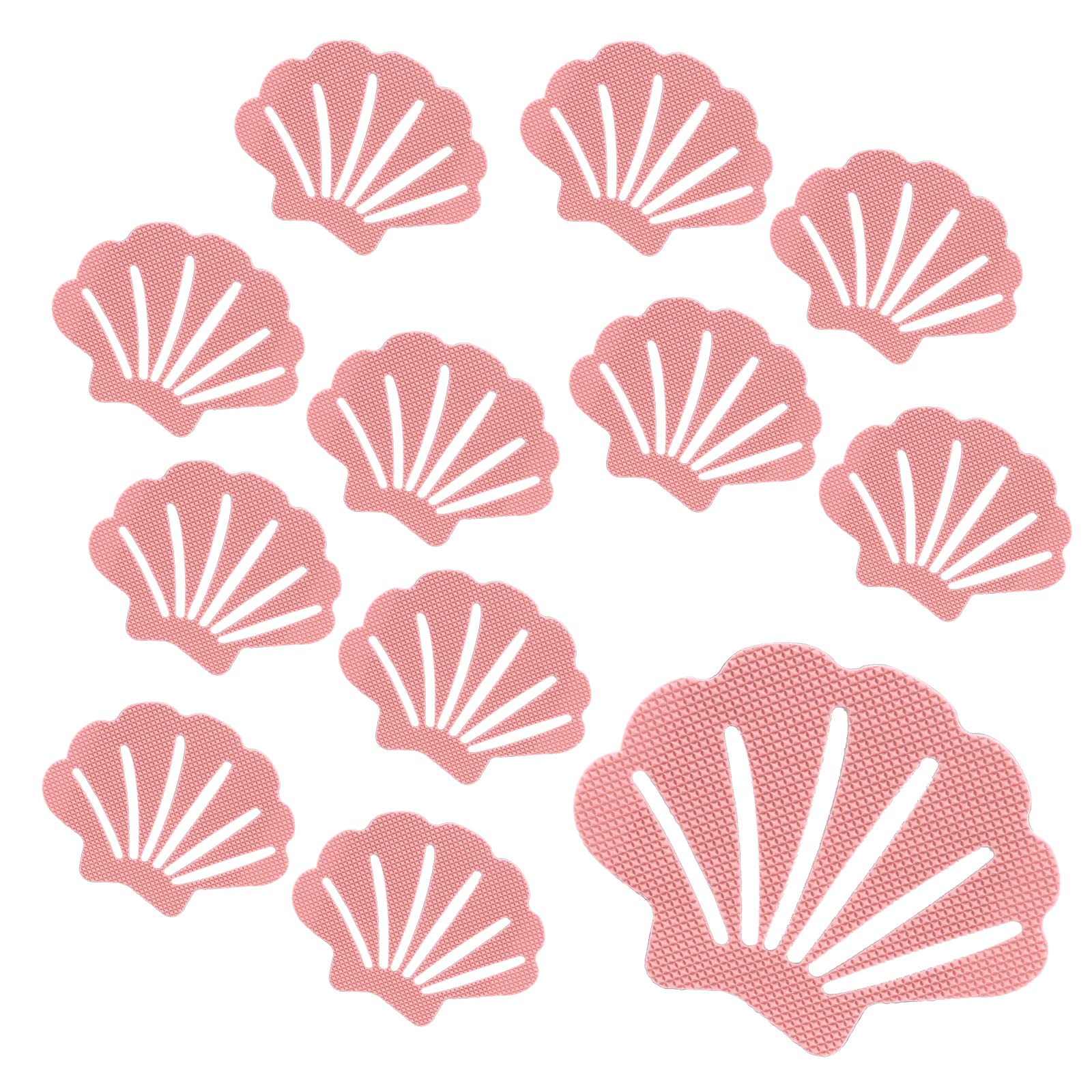 Coufce Bathtub Stickers Non Slip, Shell Shaped Tubs Safety Shower Treads, Adhesive Sticker for Bathroom Bathtub, Shower Floor,Pi