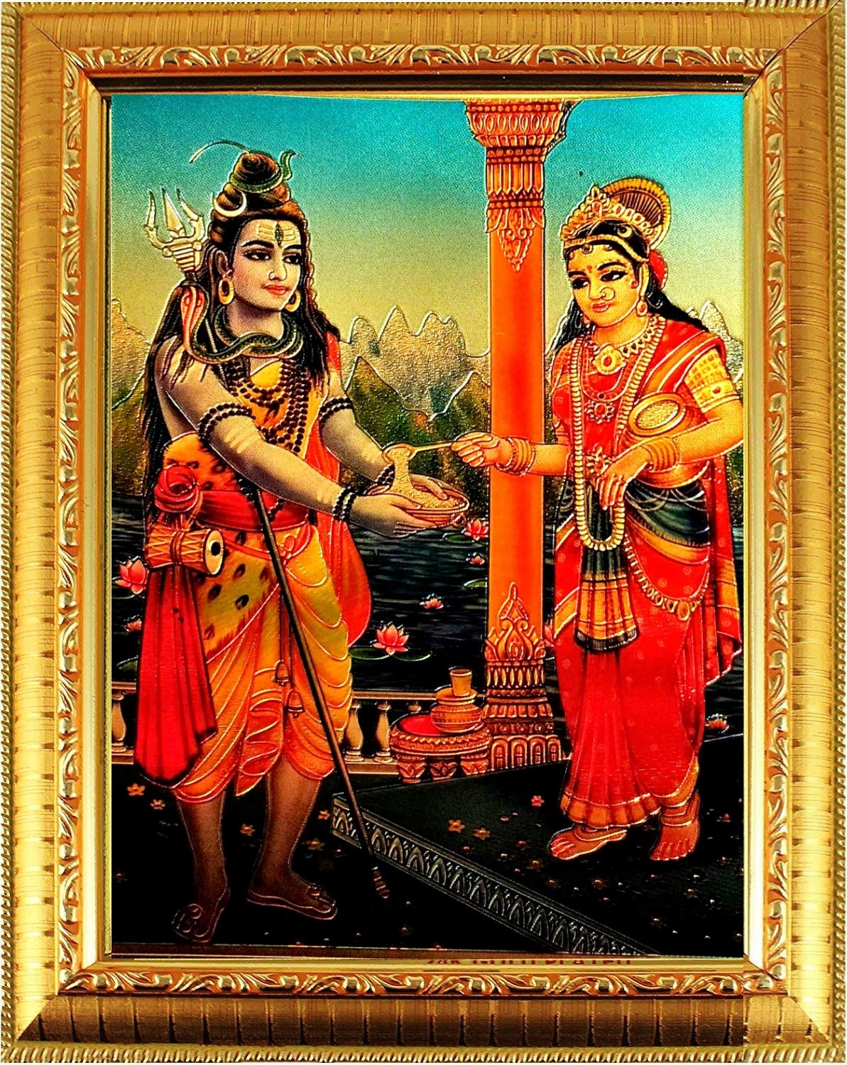 Suninow God Shiv And Maa Annapurna Devi Photo For Pooja | Hindu Bhagwan Devi Devta Photo | God Photo Frames | Wall D?Cor Photo F