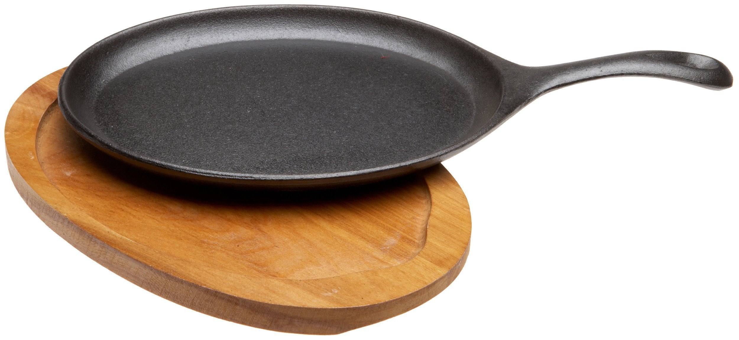 Old Mountain Fajita Plate Set - Pre-seasoned Cast Iron Pan with Wooden Tray, One Size, Black, Model 10132
