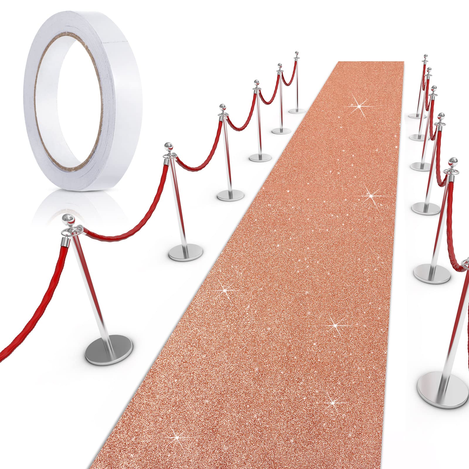 Tatuo Carpet Runner Runway Rug 55 GSM Thickness with Carpet Tape for Prom Wedding Party Outdoor Indoor Hallway Rug(2.46 x 30 Fee