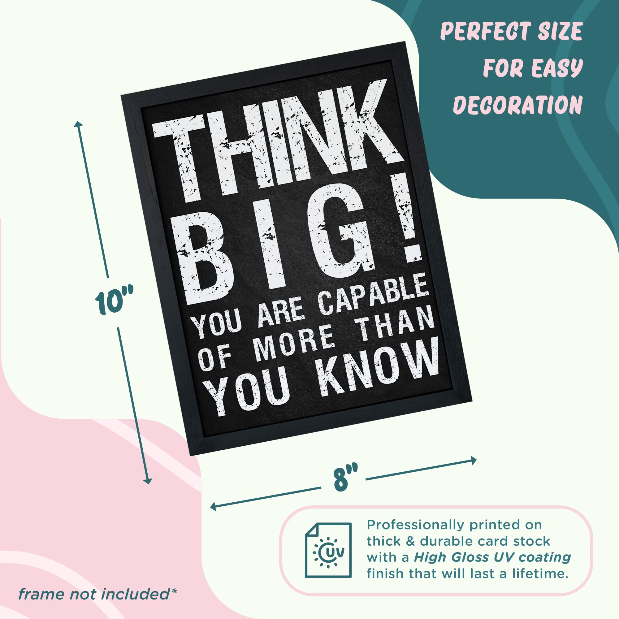 L&O Goods Inspirational Wall Art Decor Posters  Motivational & Positive Quotes & Sayings  Six 8 x 10 (Not Framed) Prints Perfect Decorations For Any Room  Set 1