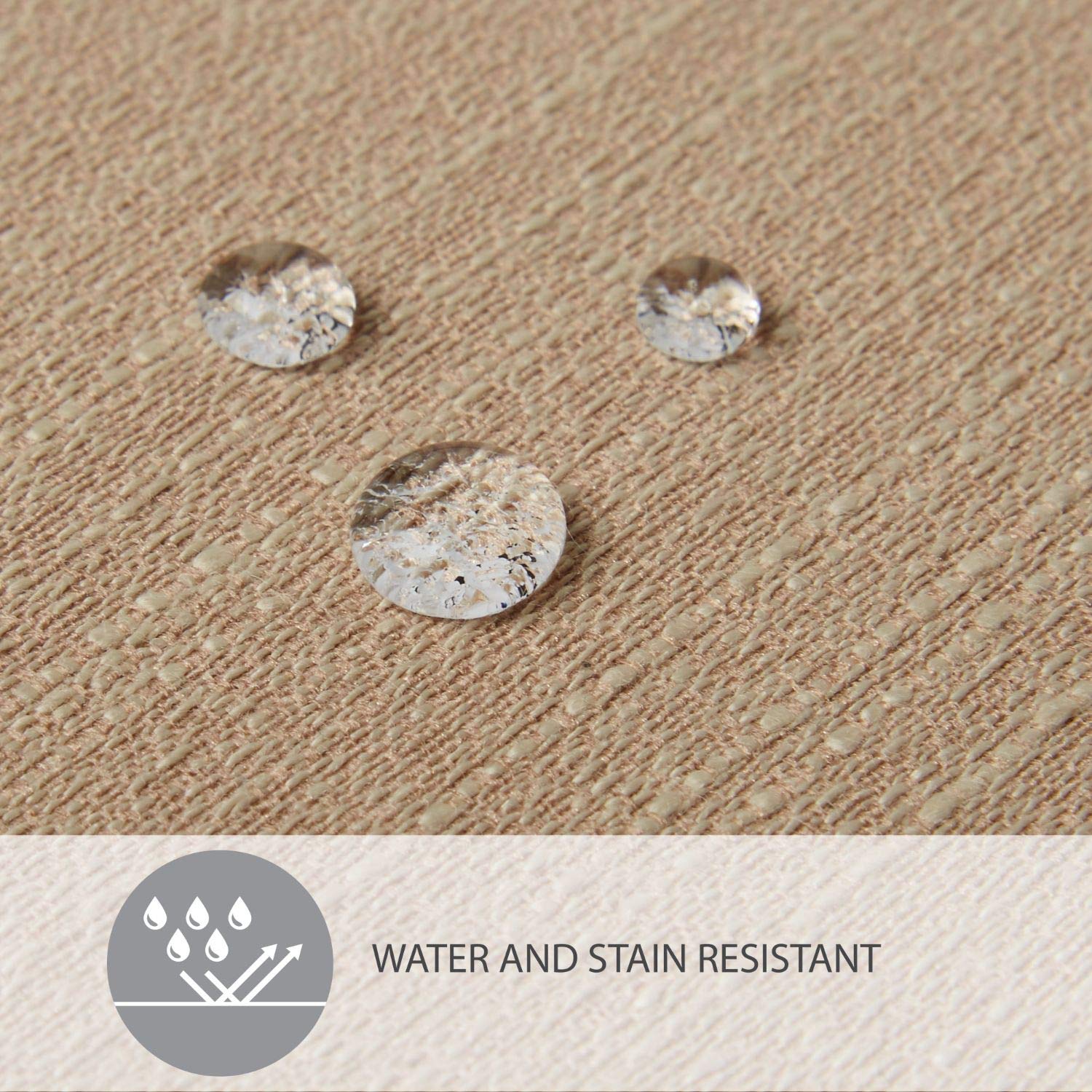 Town & Country Living Harper Stain And Water Resistant Tablecloth Single Pack, Brownstone Beige, 70'' Round