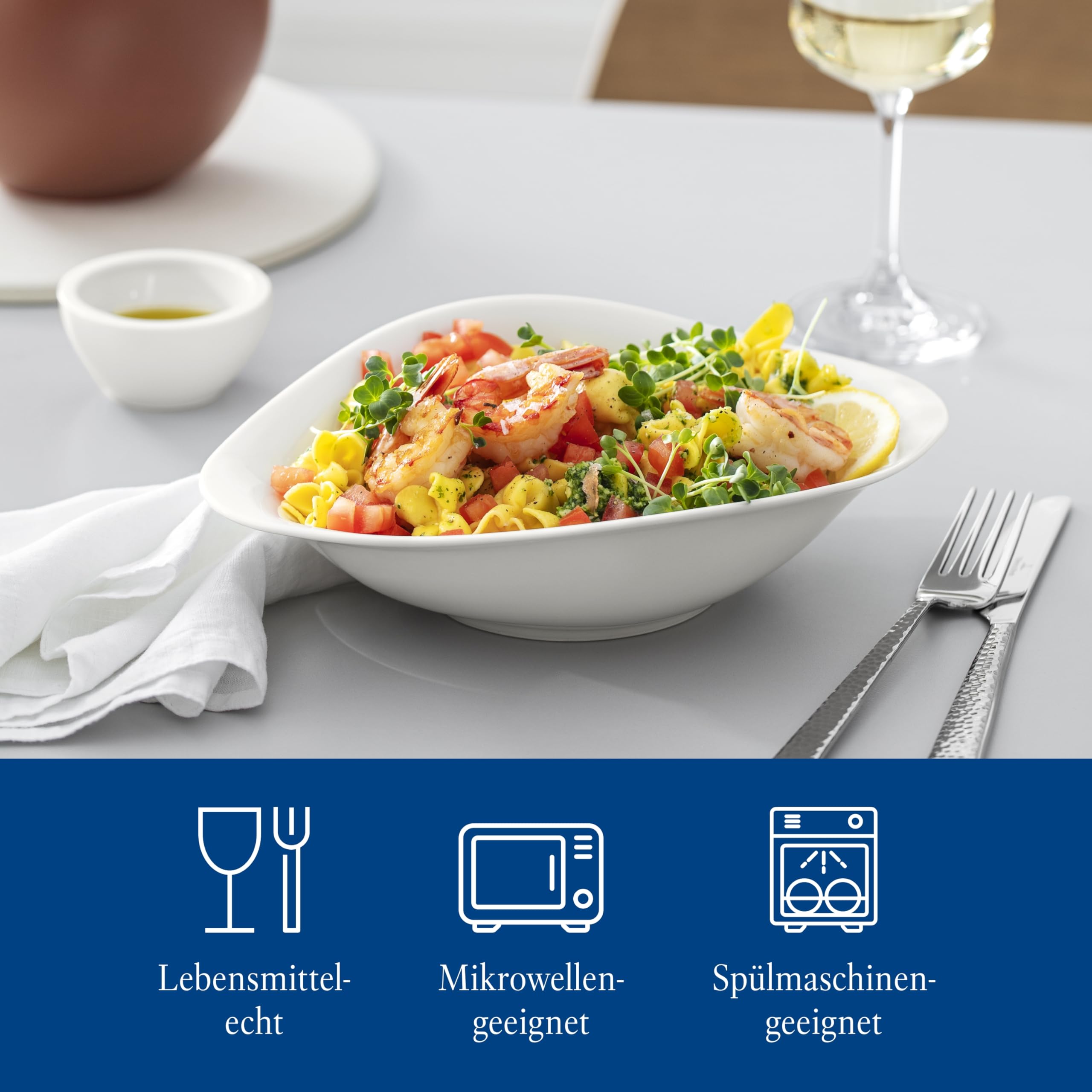 Villeroy & Boch Vapiano Individual Pair Pasta Bowl, 28.8 X 28.8 X 9.8000000000000007 Cm, White