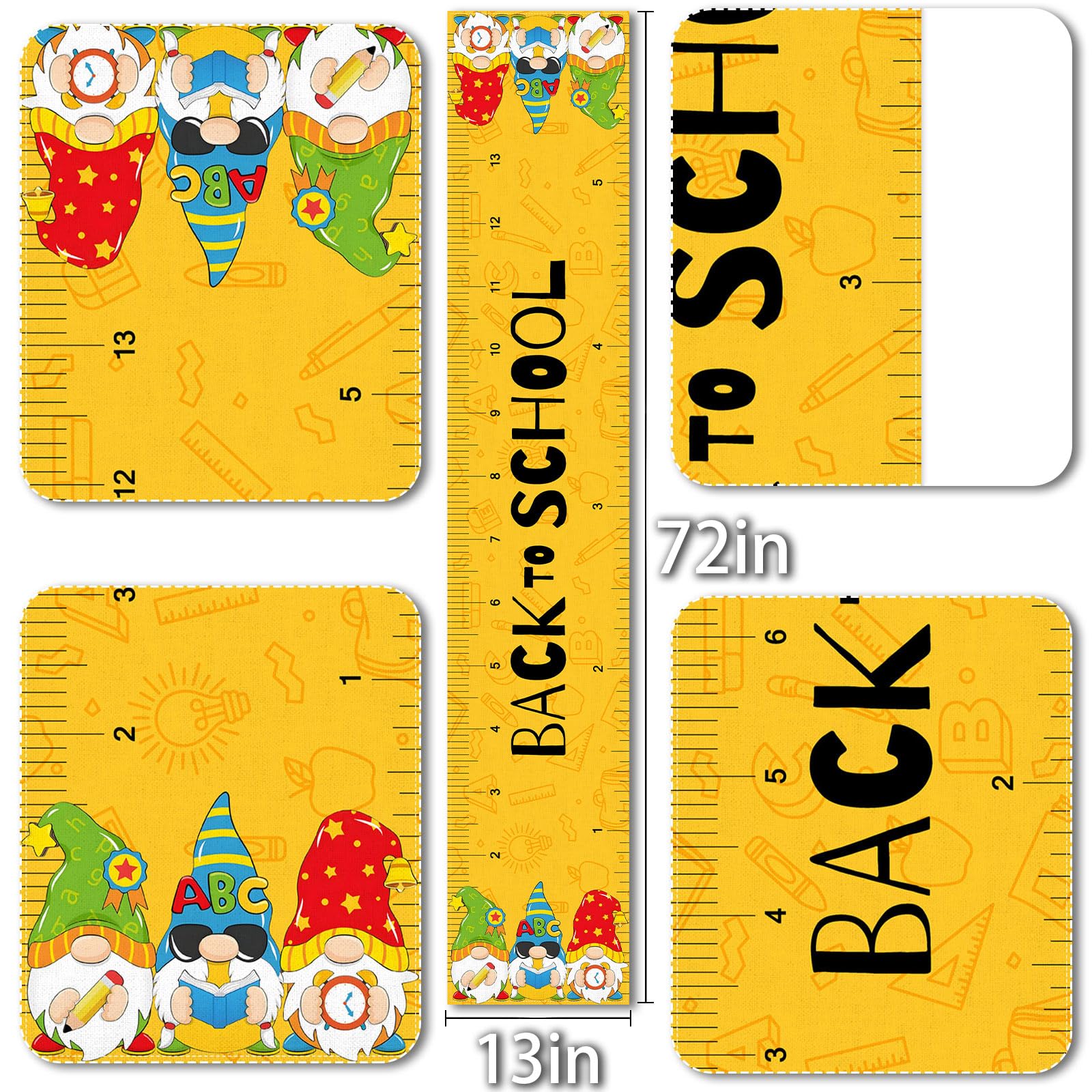 Vohado Back To School Gnomes Table Runner Students Kids First Day Of School Party Decoration Classroom Home Kitchen Island Decor