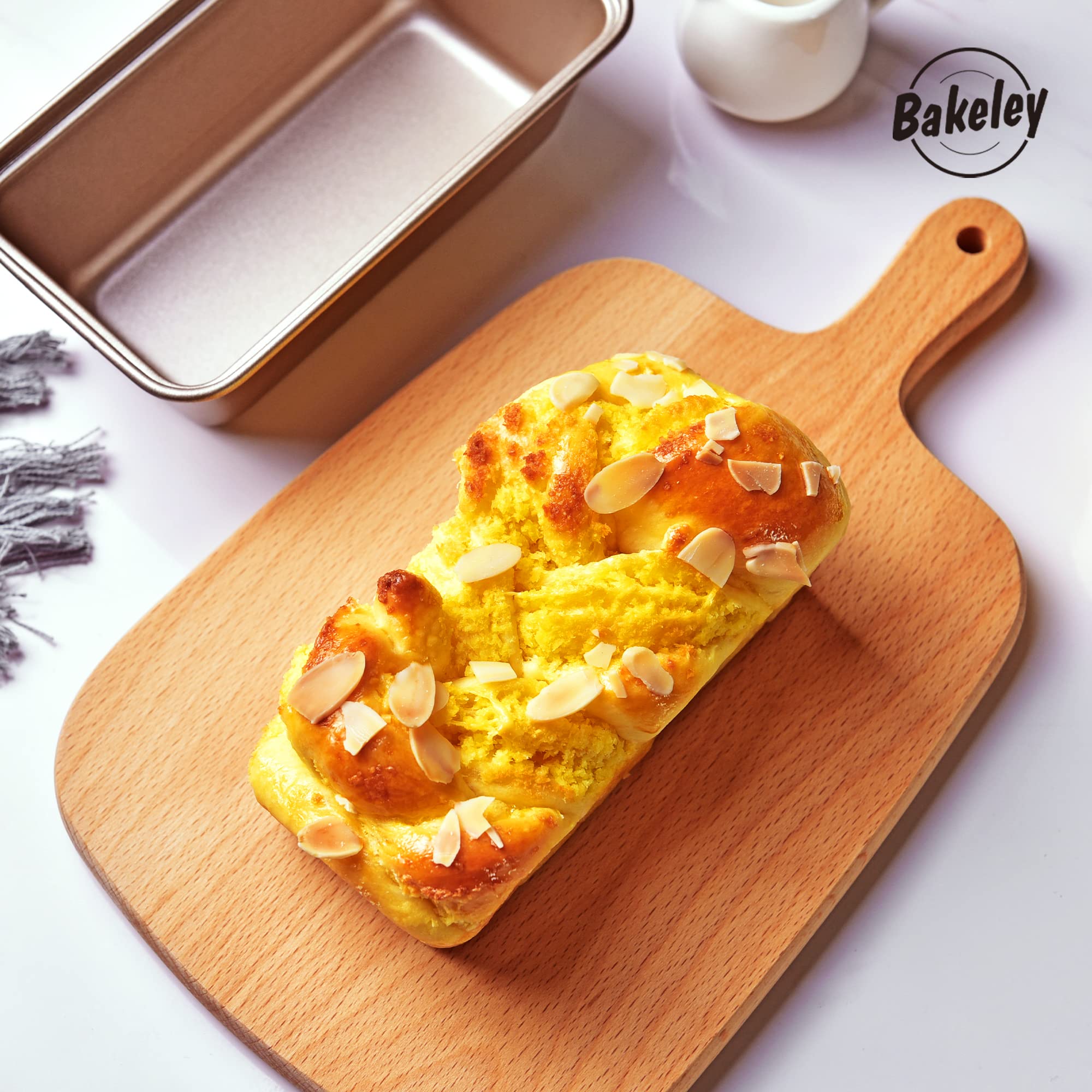 Bakeley 1Lb Loaf Pan, 7-Inch Non-Stick Oblong Bread And Meat Bakeware For Oven Baking 7.28''    4.52'' X 2.55''