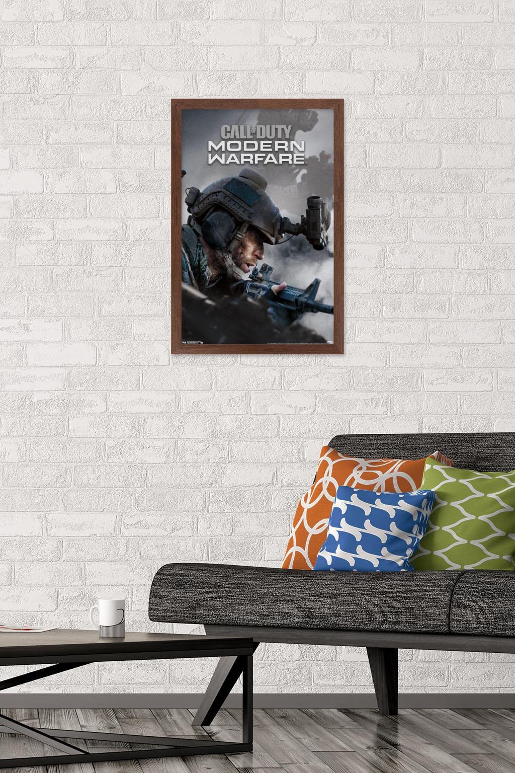 Trends International Call Of Duty: Modern Warfare - Multiplayer Wall Poster, 14.725'' X 22.375'', Mahogany Framed Version