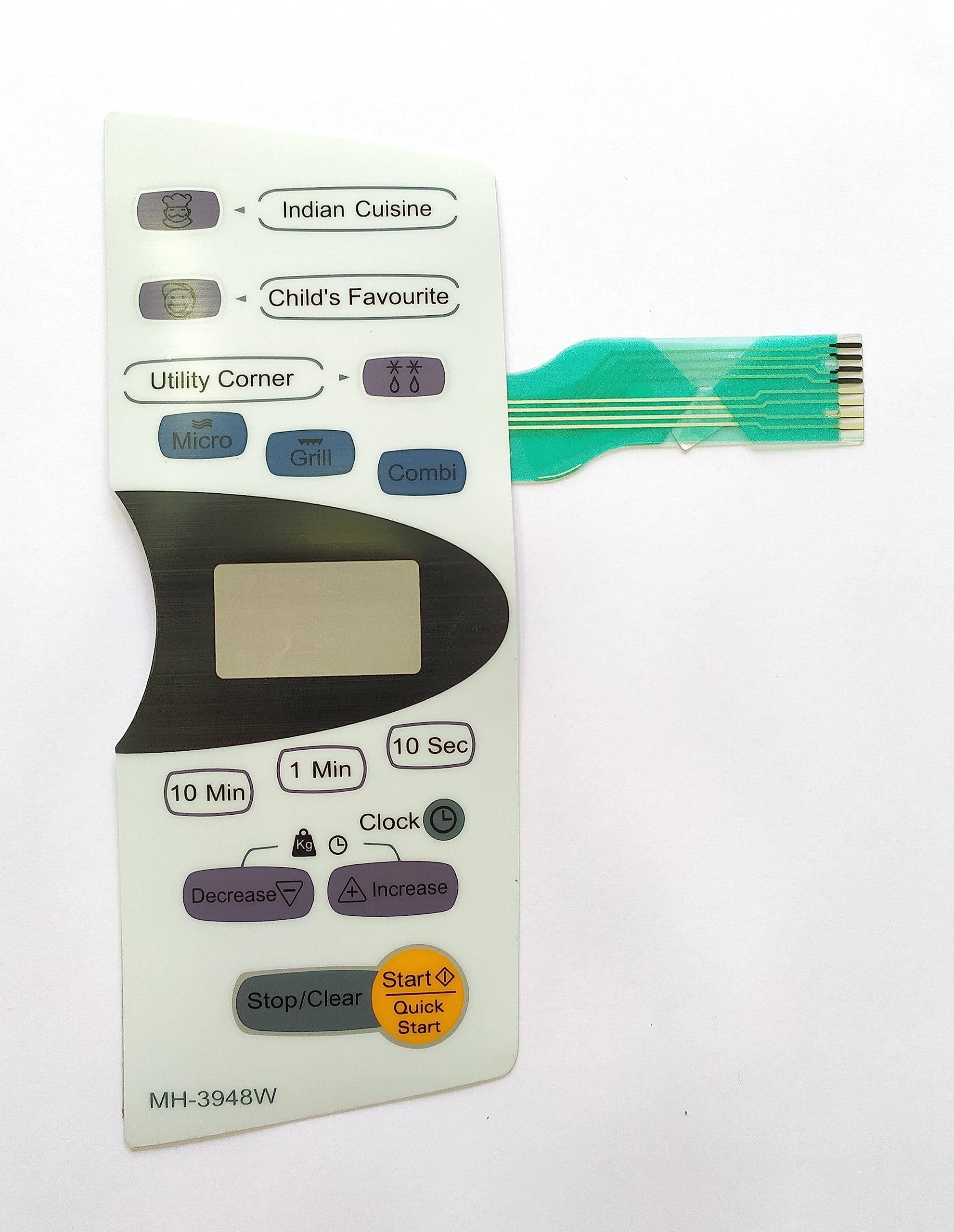 Able Mh3948W Microwave Oven Membrane Keypad (White)