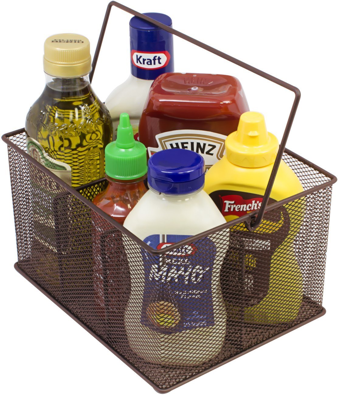 Sorbus Utensil Caddy - Silverware  Napkin Holder  and Condiment Organizer - Multi-Purpose Steel Mesh Caddy-Ideal for Kitchen  Dining  Entertaining  Tailgating  Picnics  and much more (Bronze)