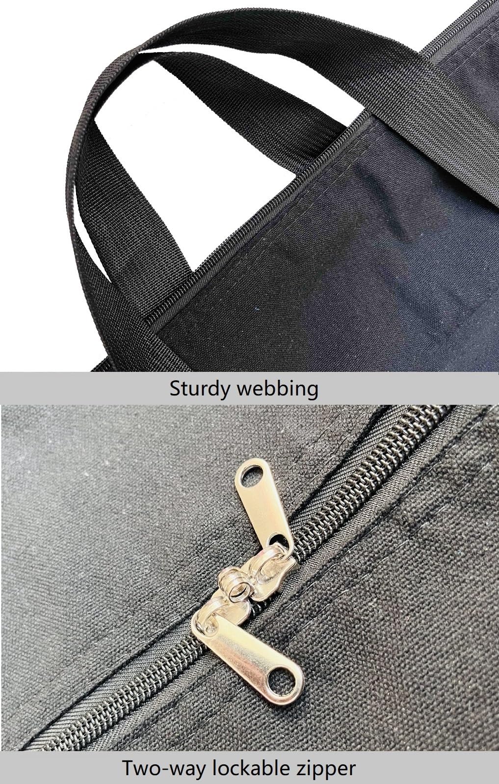 DoYiKe Extra Large Canvas Storage Duffle Bag with Zippers and Handles  Black Big Foldable Duffle Bag for Travel -130L