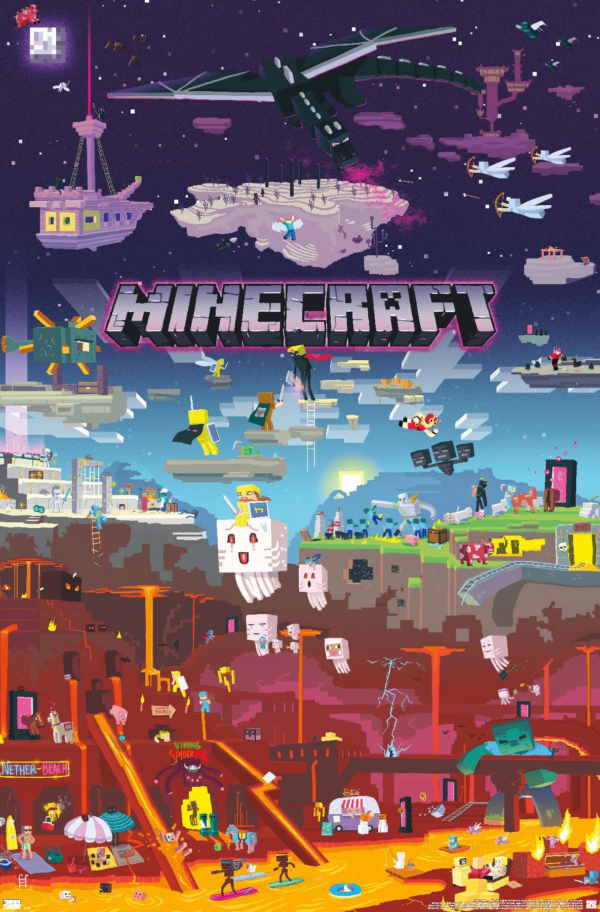Trends International Minecraft - World Beyond Wall Poster, 22.375'' X 34'', Unframed Version