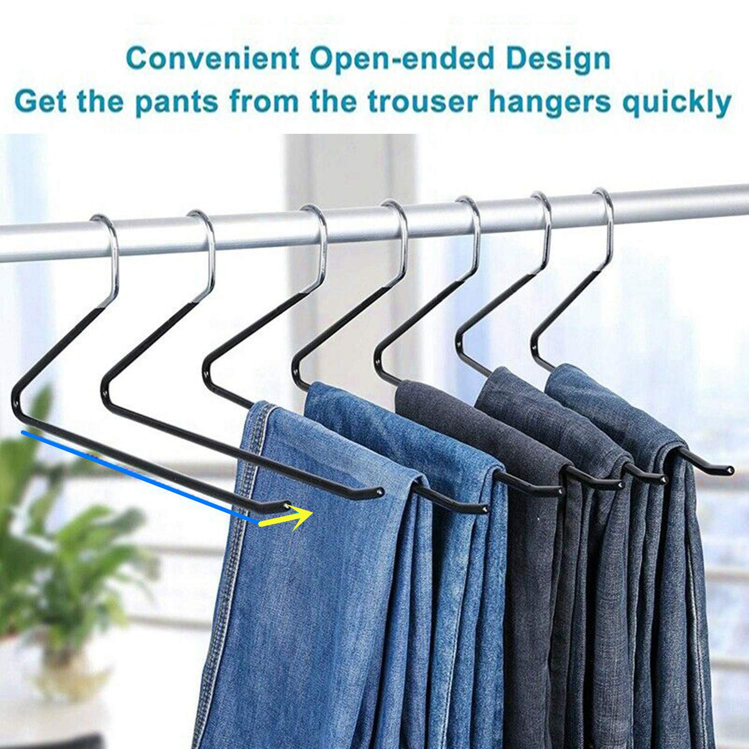 Corodo Pants Hangers, 20 Pack Non Slip Metal Pants Hangers Space Saving, Rubber Coating Short Neck Hangers