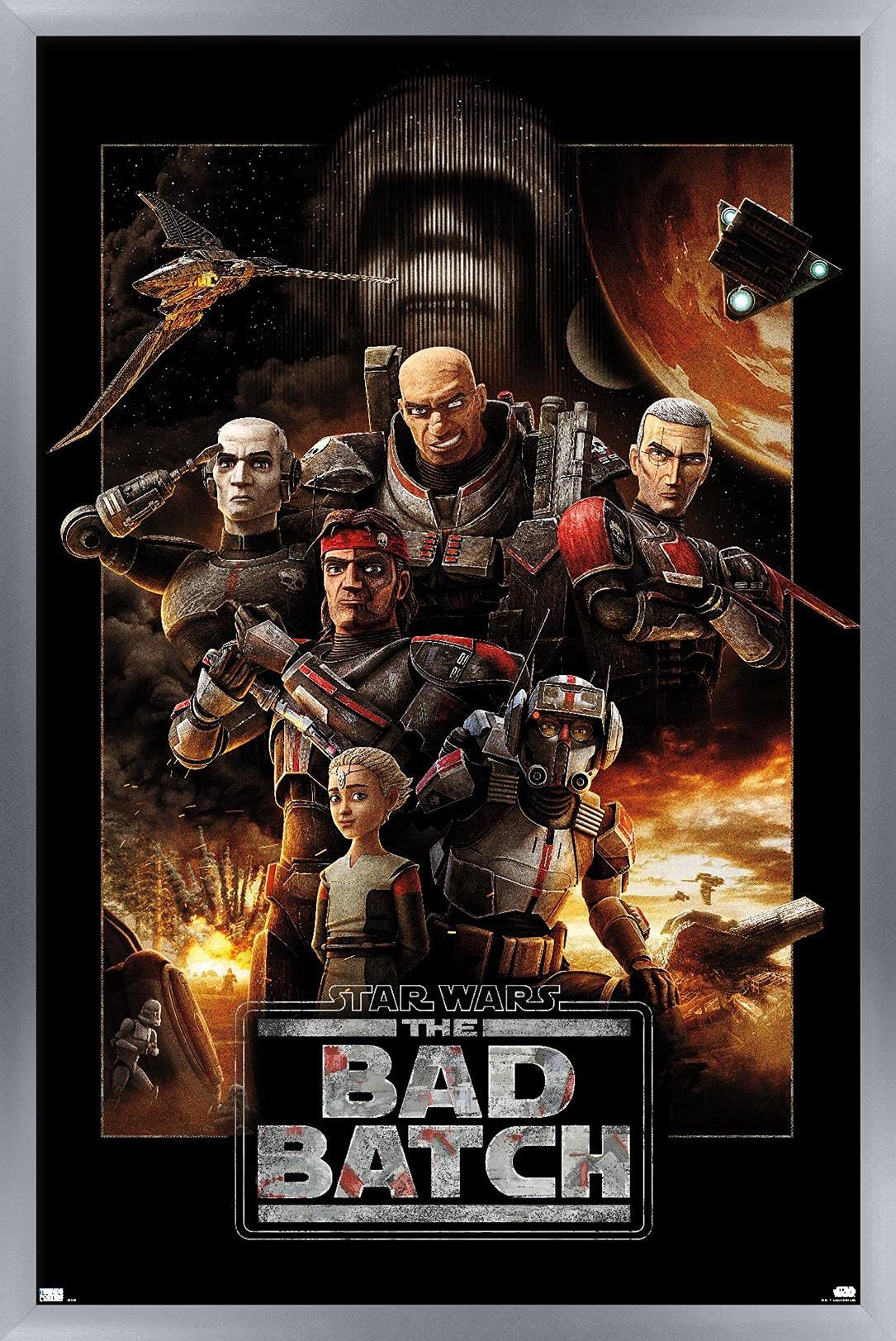 Trends International Star Wars: The Bad Batch-One Sheet Wall Poster, 14.725'' X 22.375'', Silver Framed Version