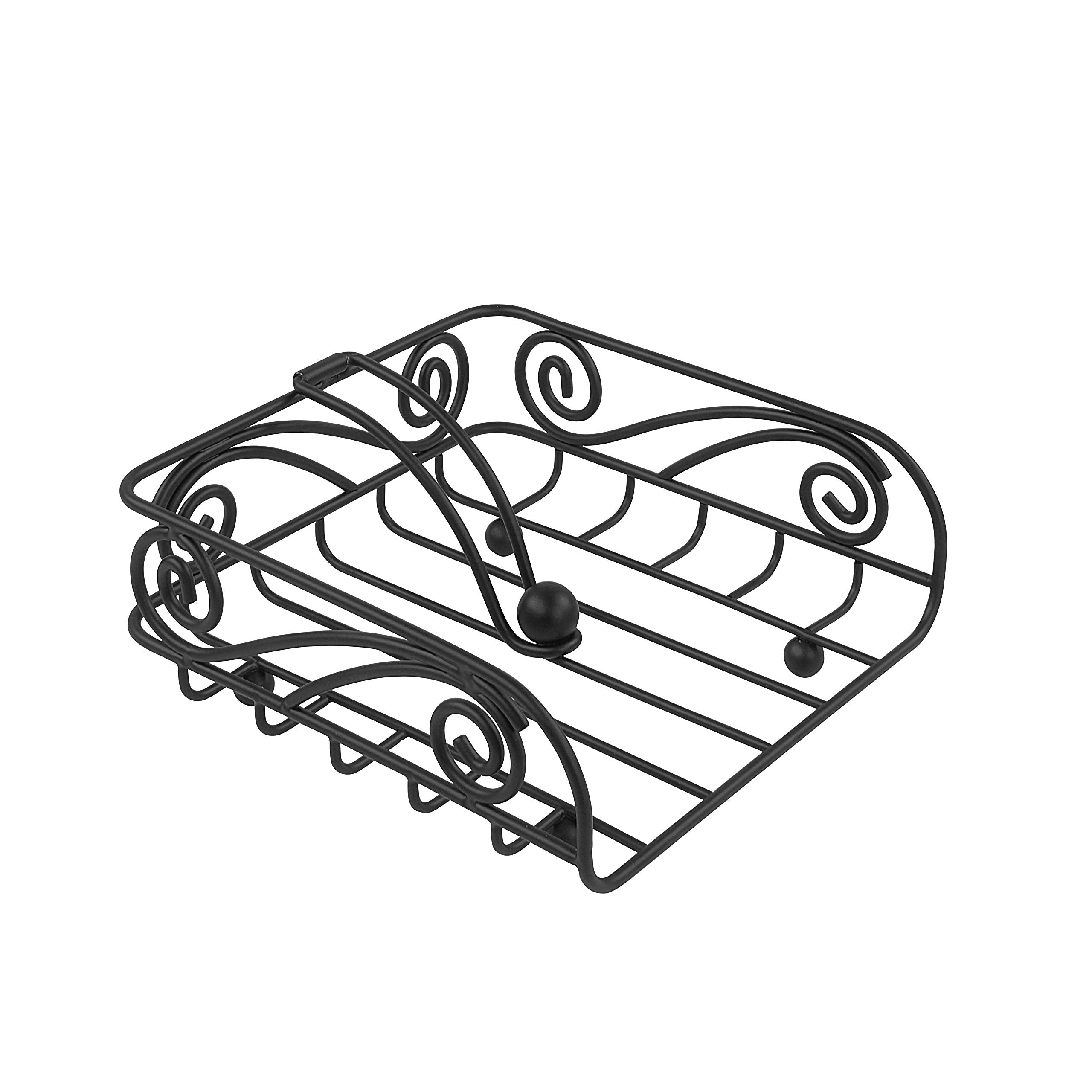 Spectrum Diversified Scroll Deco Weighted Flat Holder Arm, Traditional-Style Napkin Dispenser, Sturdy Steel Kitchen & Dining Roo