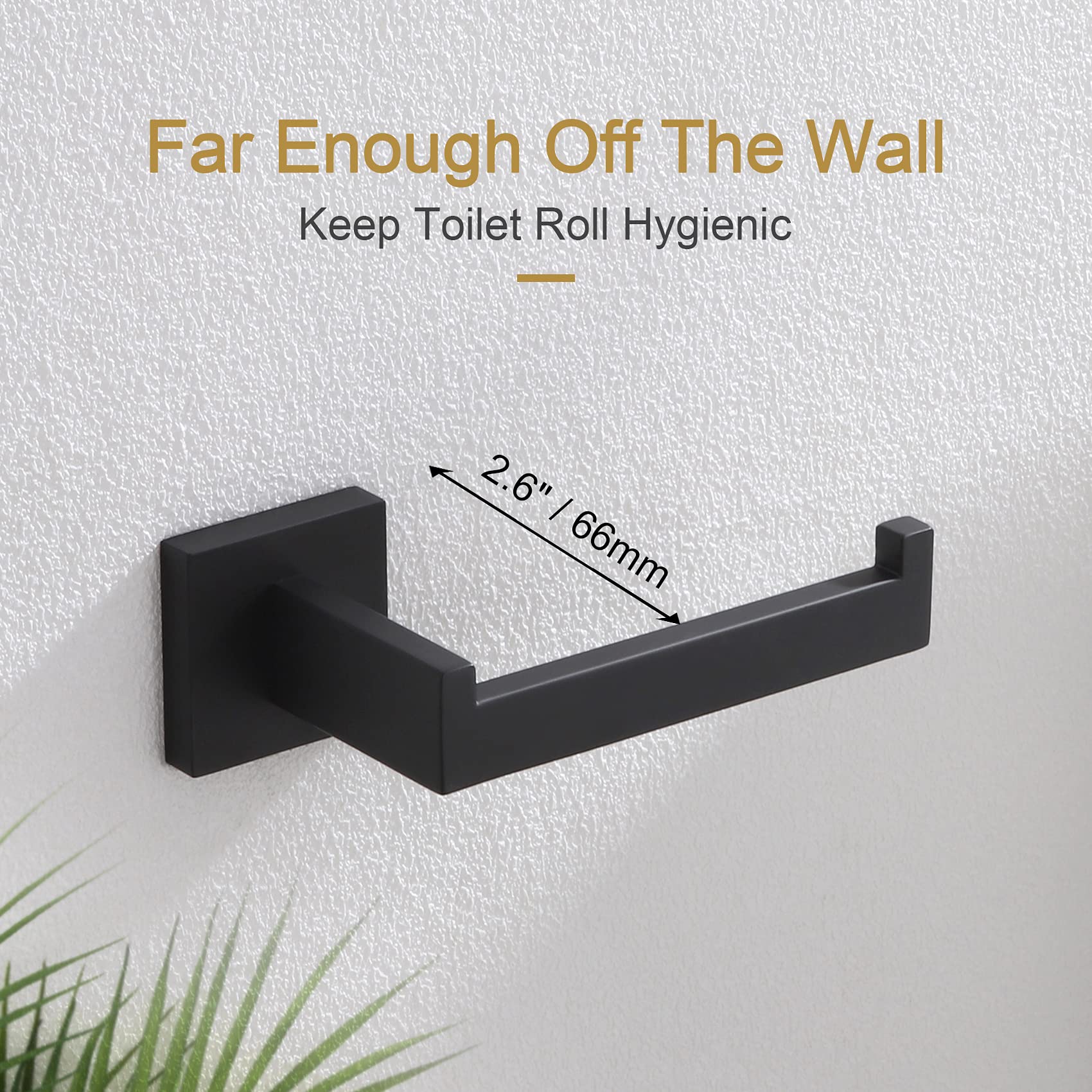 KOKOSIRI Black Toilet Paper Holders Bathroom Toilet Paper Roll Holder SUS304 Stainless Steel Contemporary Wall Mounted  Matte Black  B2003BK