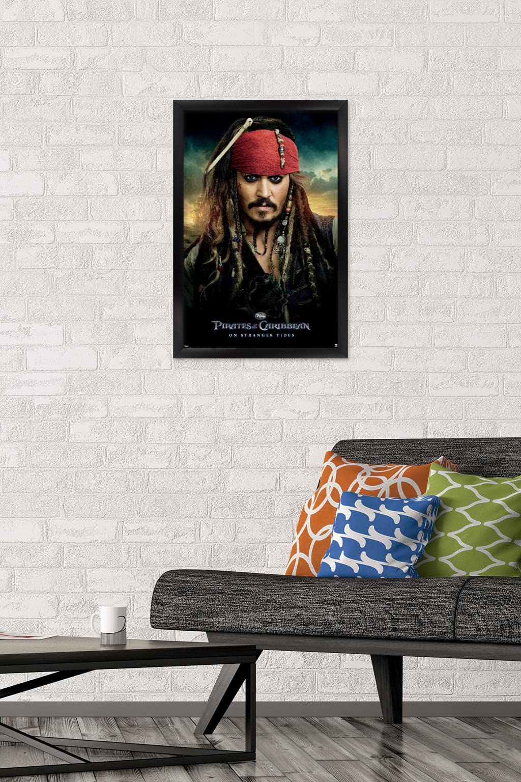 Trends International Disney Pirates Of The Caribbean: On Stranger Tides - One Sheet Wall Poster, 14.725'' X 22.375'', Black Fram