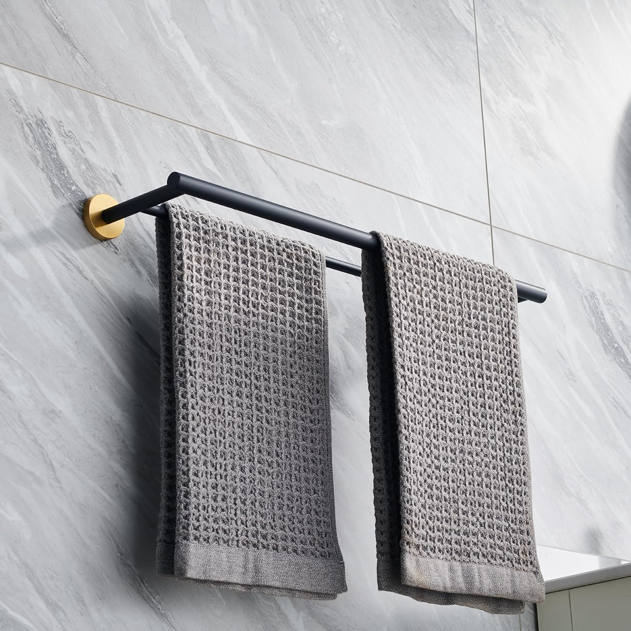 Miyili 24-Inch Bathroom Double Towel Bar Brushed Stainless Steel Bath Towel Rack Holder Wall Mount, A01N60B