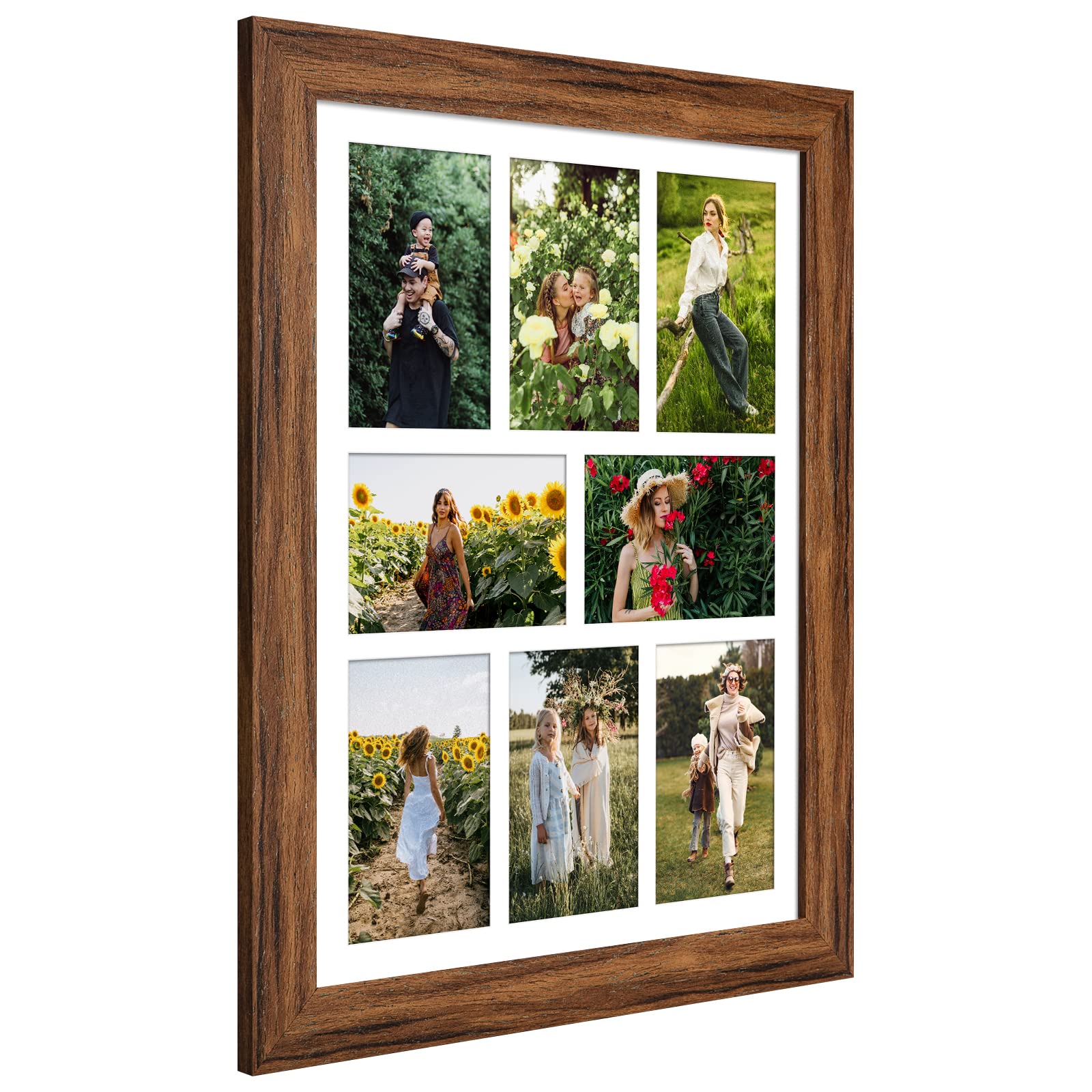 Gaevuian 13x17 Picture Frame Display 8 opening 4X6 Picture Frame Collage,Multi Photo Frame with Mat,Plexiglass,Wall or Tabletop