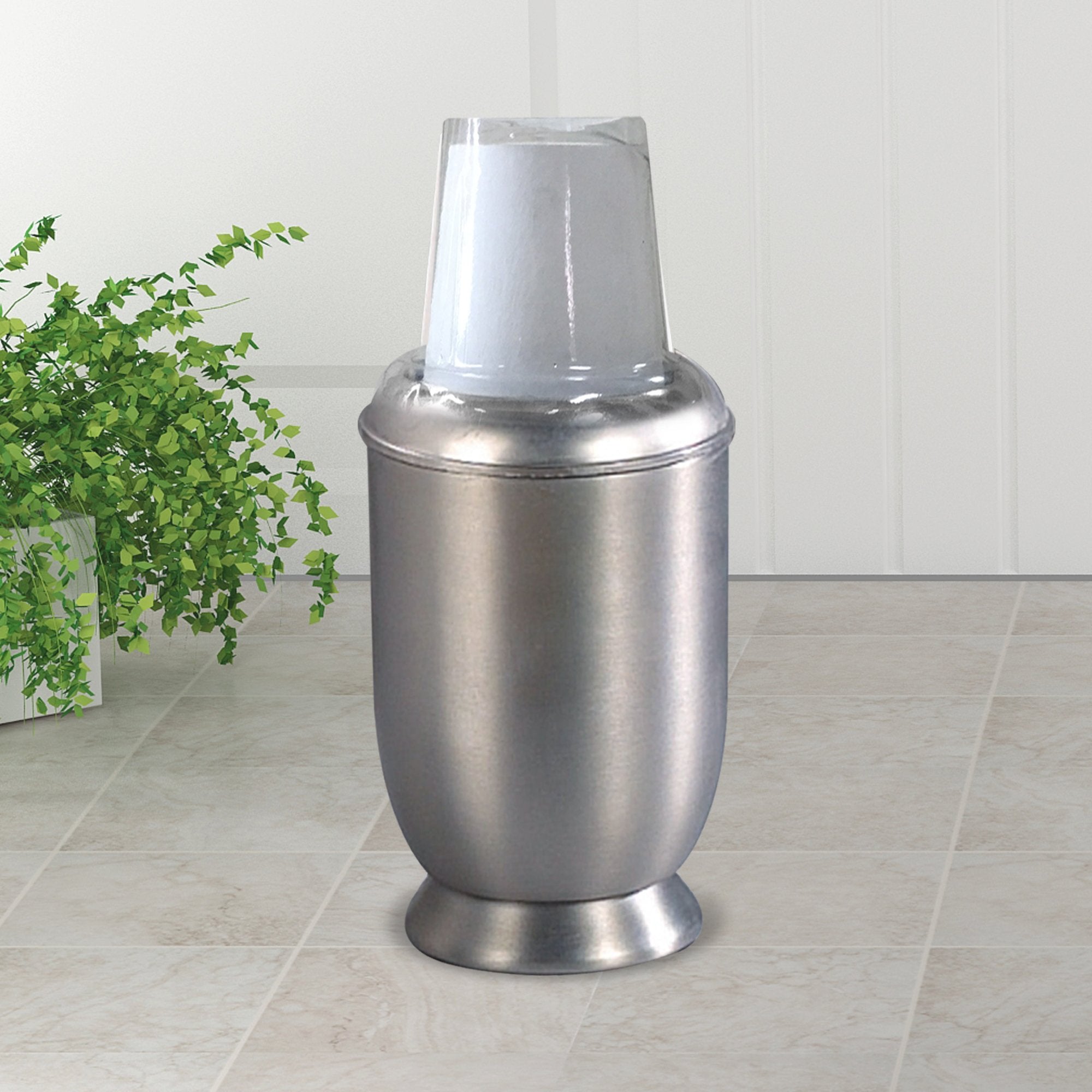 nu steel nusteel Rosemont Dixie Modern Sleek Metal Compact Small Disposable Paper Cup Dispenser Storage Holder for Rinsing for Bathroom Vanity Countertops  fits 3 oz. Paper Cups  Brushed Finish