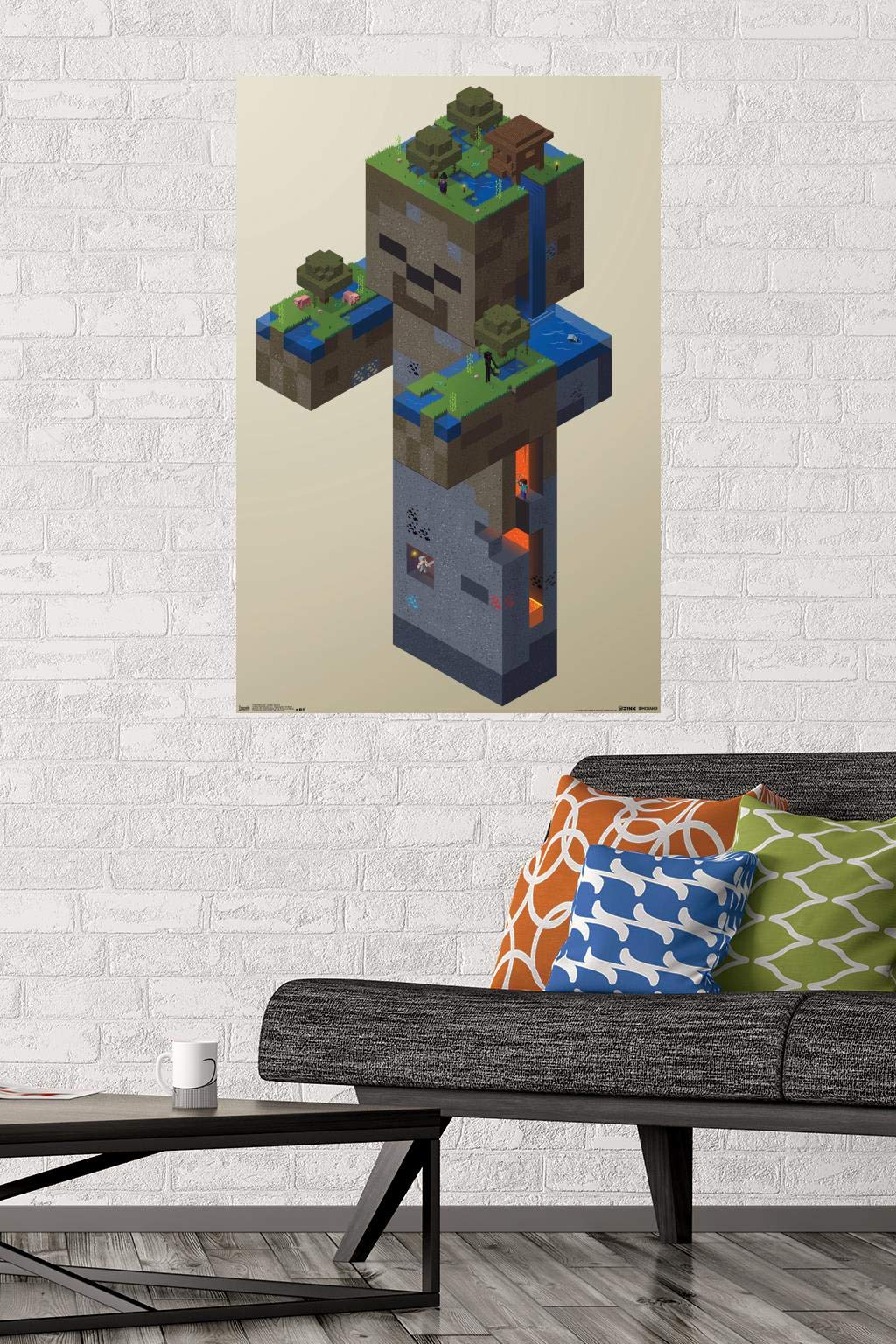 Trends International Minecraft - Zombie Swamp Wall Poster, 22.375'' X 34'', Poster & Mount Bundle