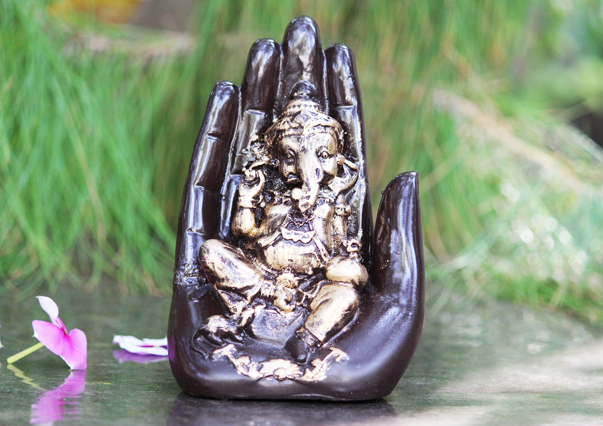 Beckon Venture Handicrafted Palm Ganesh Ji Murti Idol For Home Decor,Gift,Big,Multicolor